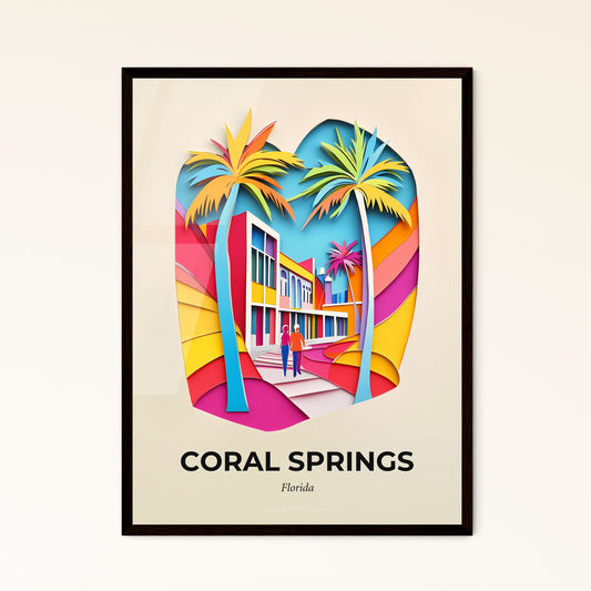 Vivid Coral Springs, Florida, Papercut Print
