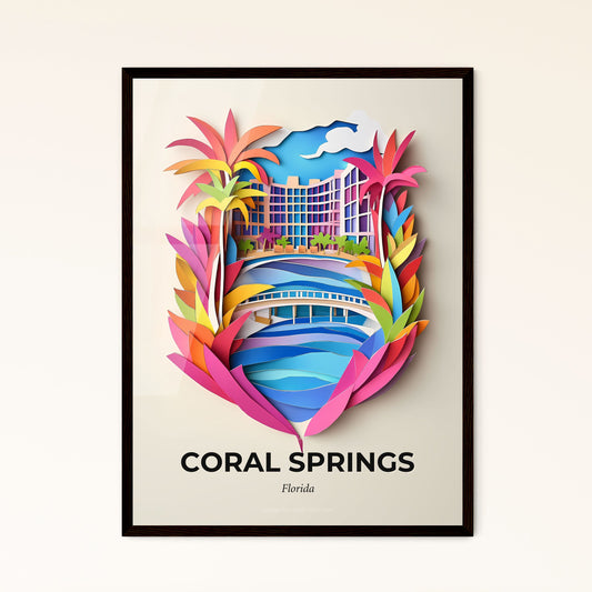 Vivid Coral Springs, Florida, Papercut Print