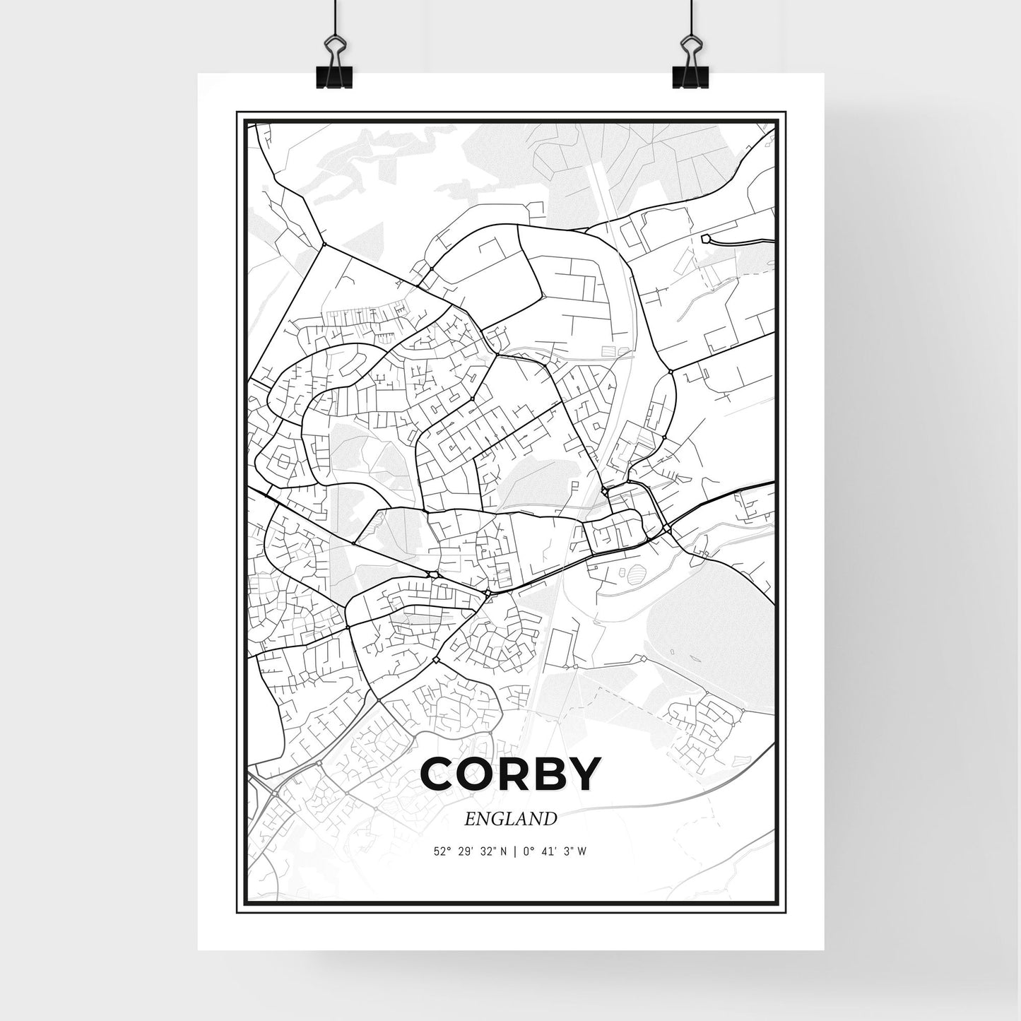 Corby England - Premium City Map Poster