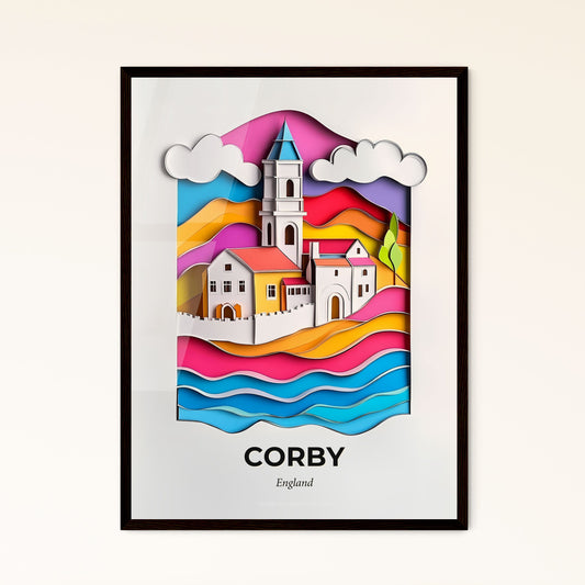 Vivid Corby, England, Papercut Print
