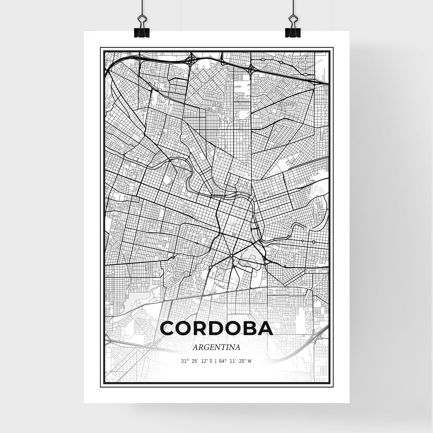 Cordoba Argentina - Premium City Map Poster