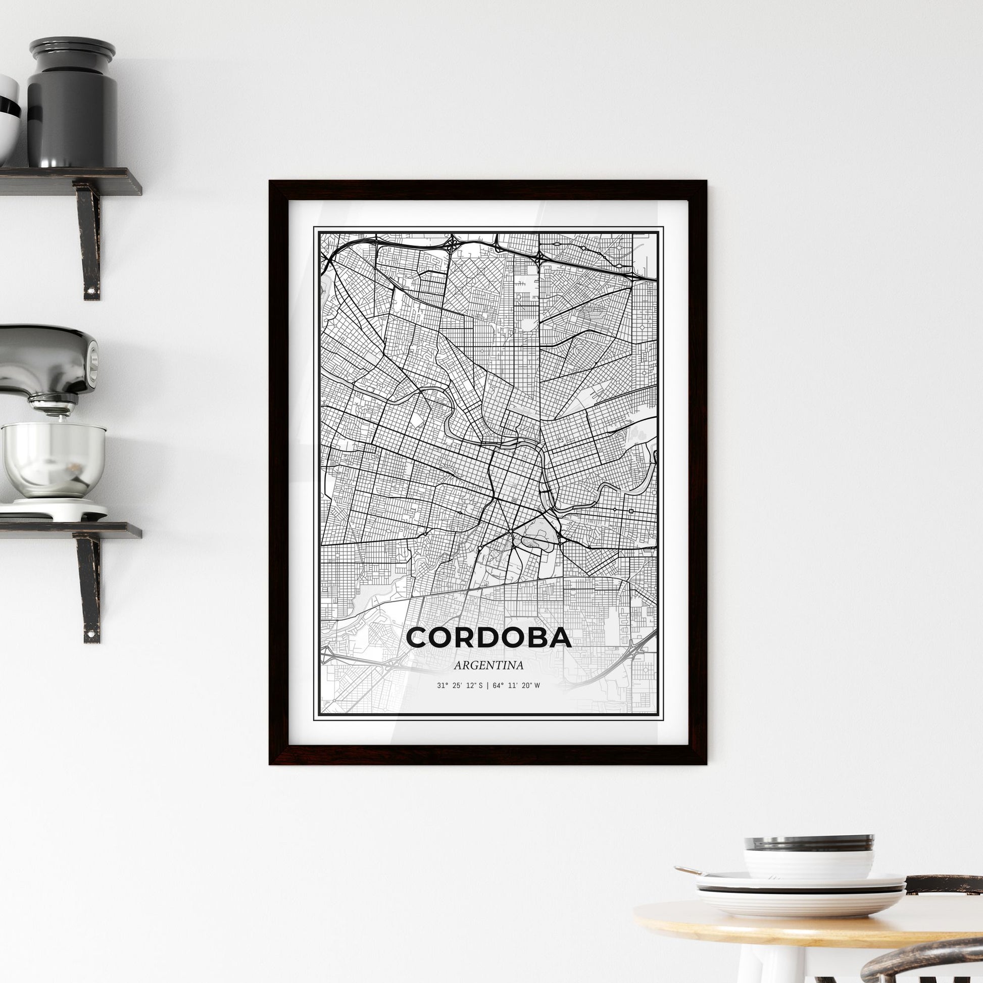 Cordoba Argentina - Minimal City Map