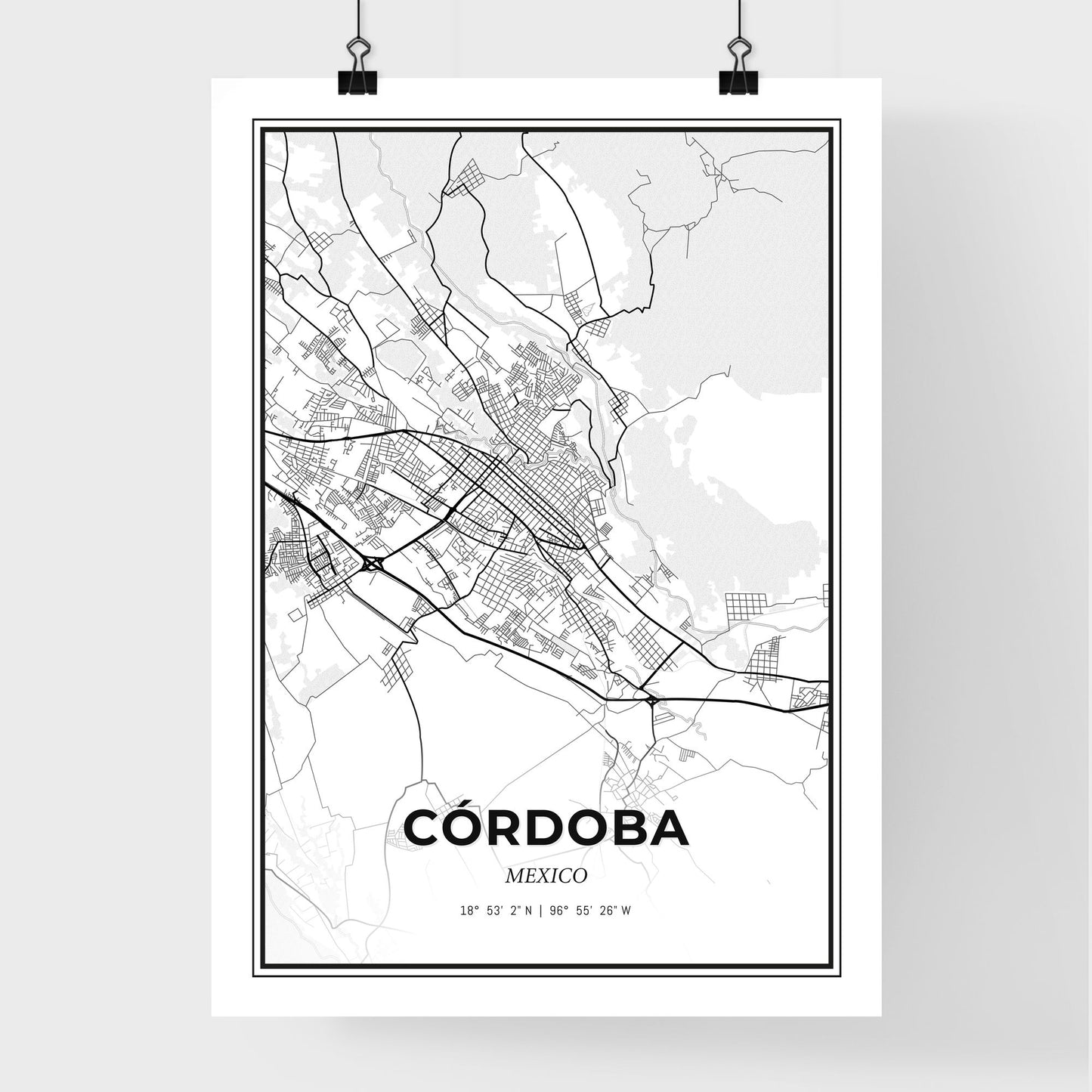 Córdoba Mexico - Premium City Map Poster