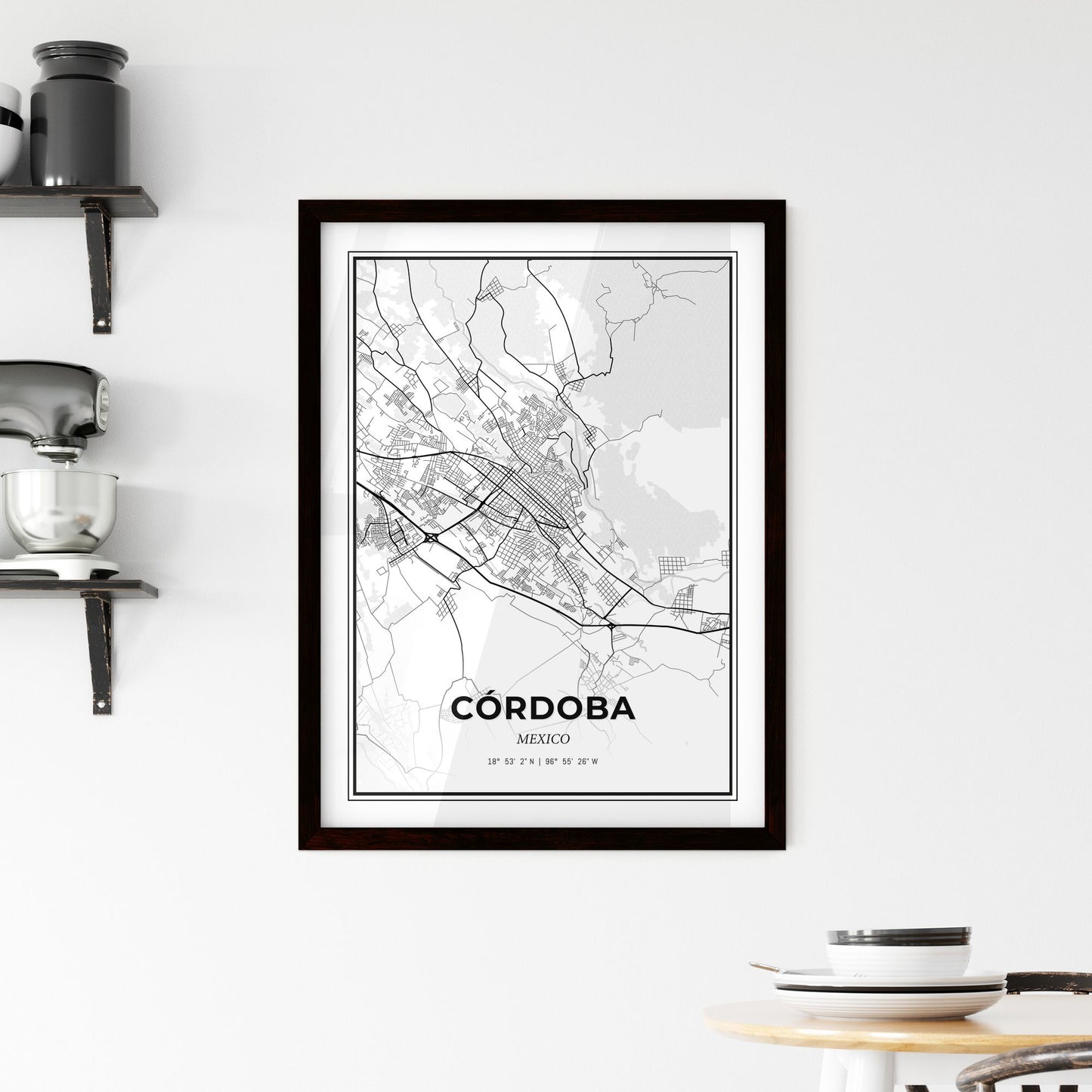 Córdoba Mexico - Minimal City Map