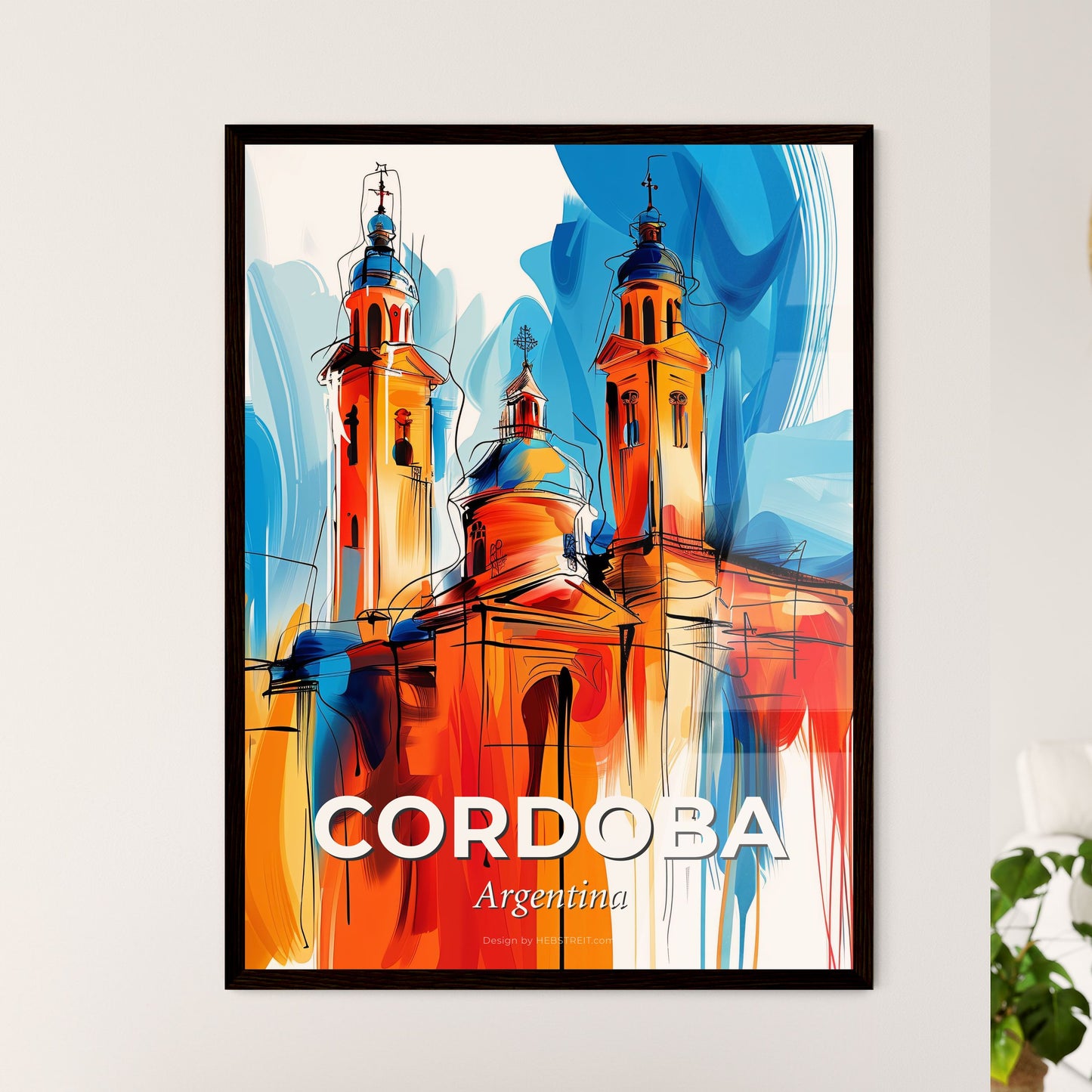 Vibrant Cordoba, Argentina - A Painting Of A Building With Towers