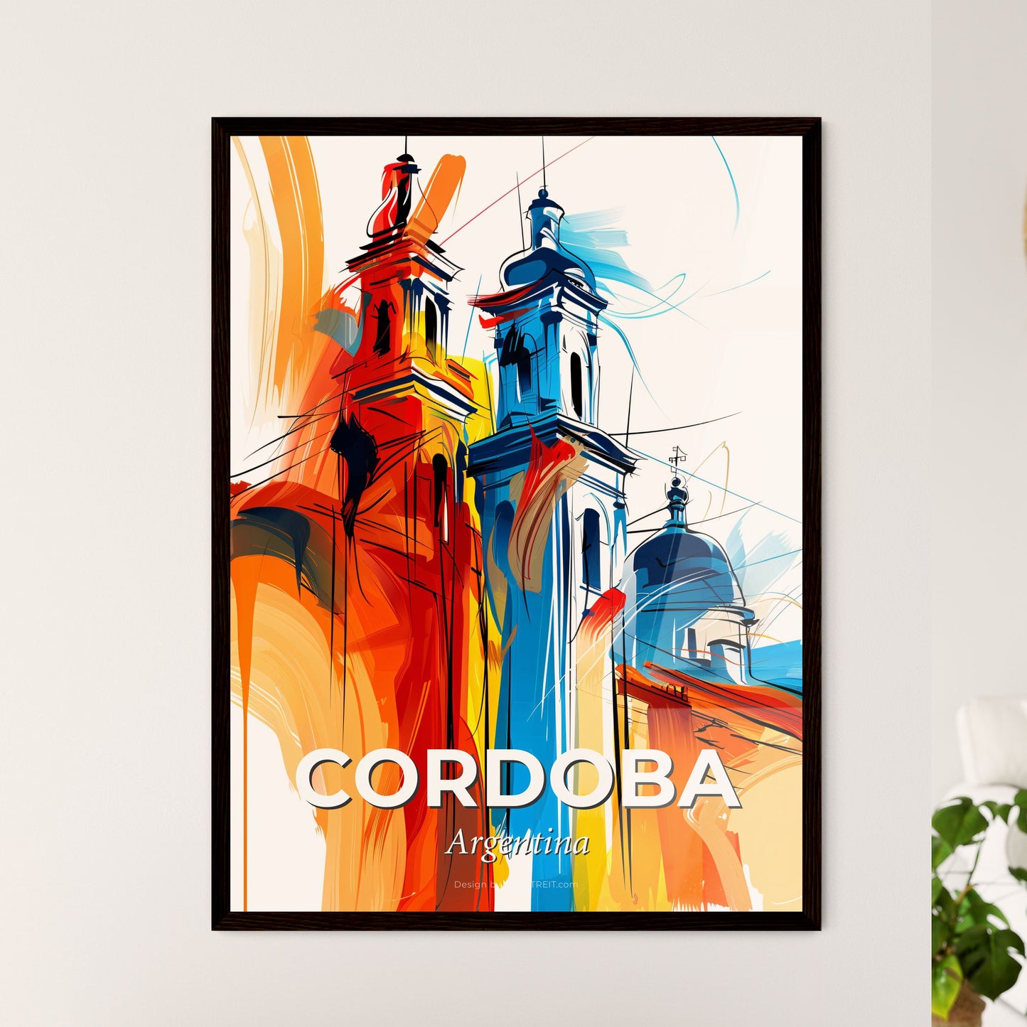 Vibrant Cordoba, Argentina - A Colorful Painting Of A Building