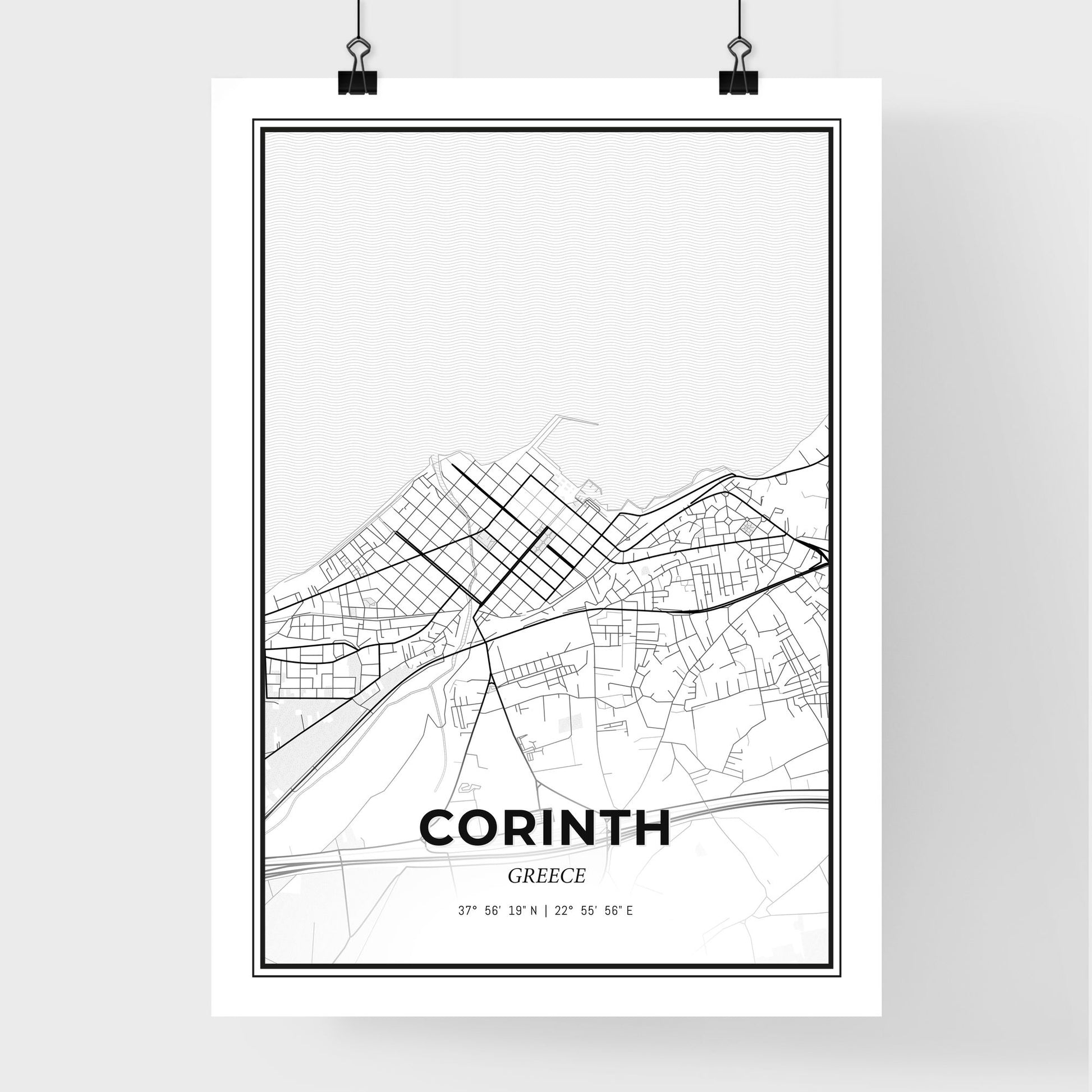 Corinth Greece - Premium City Map Poster