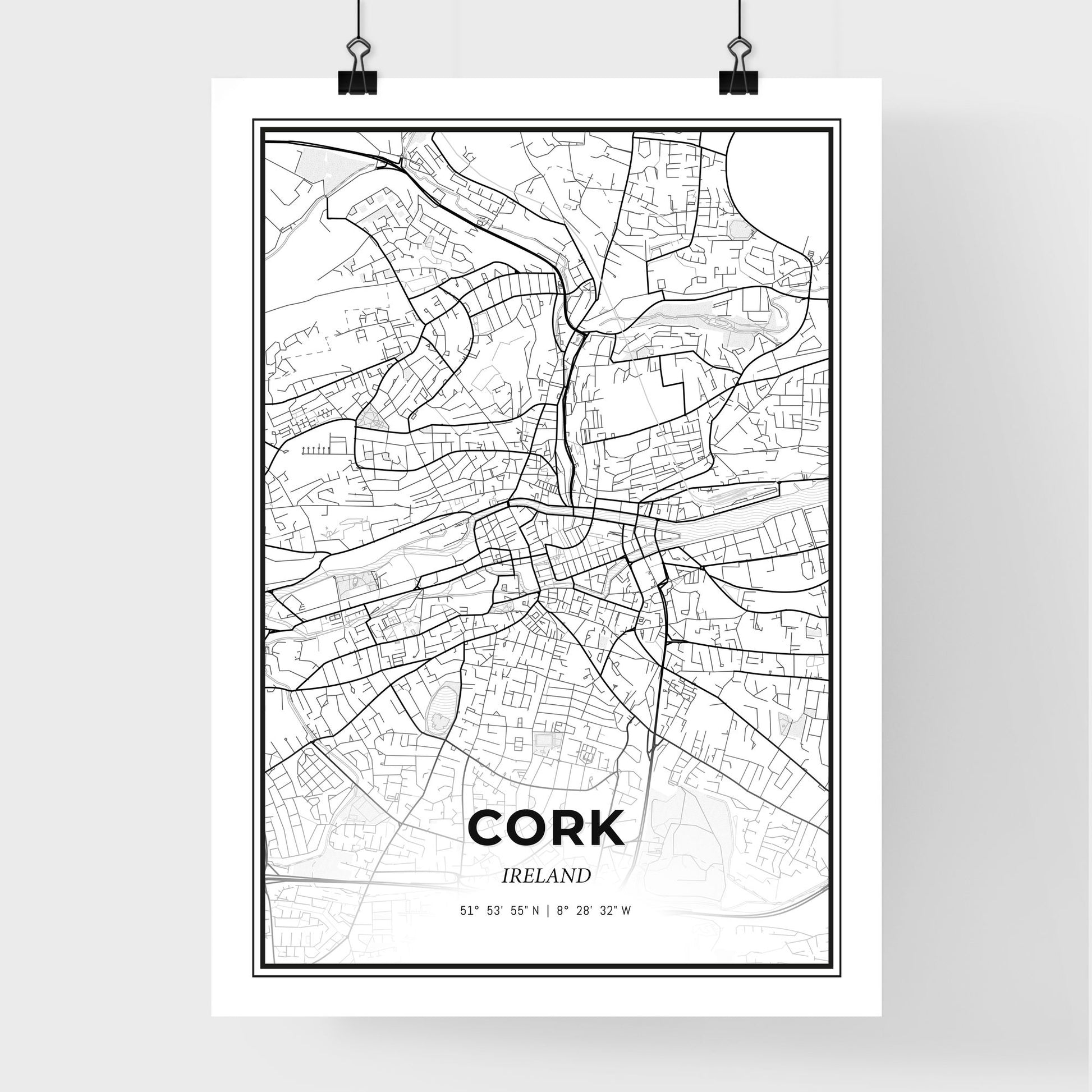 Cork Ireland - Premium City Map Poster