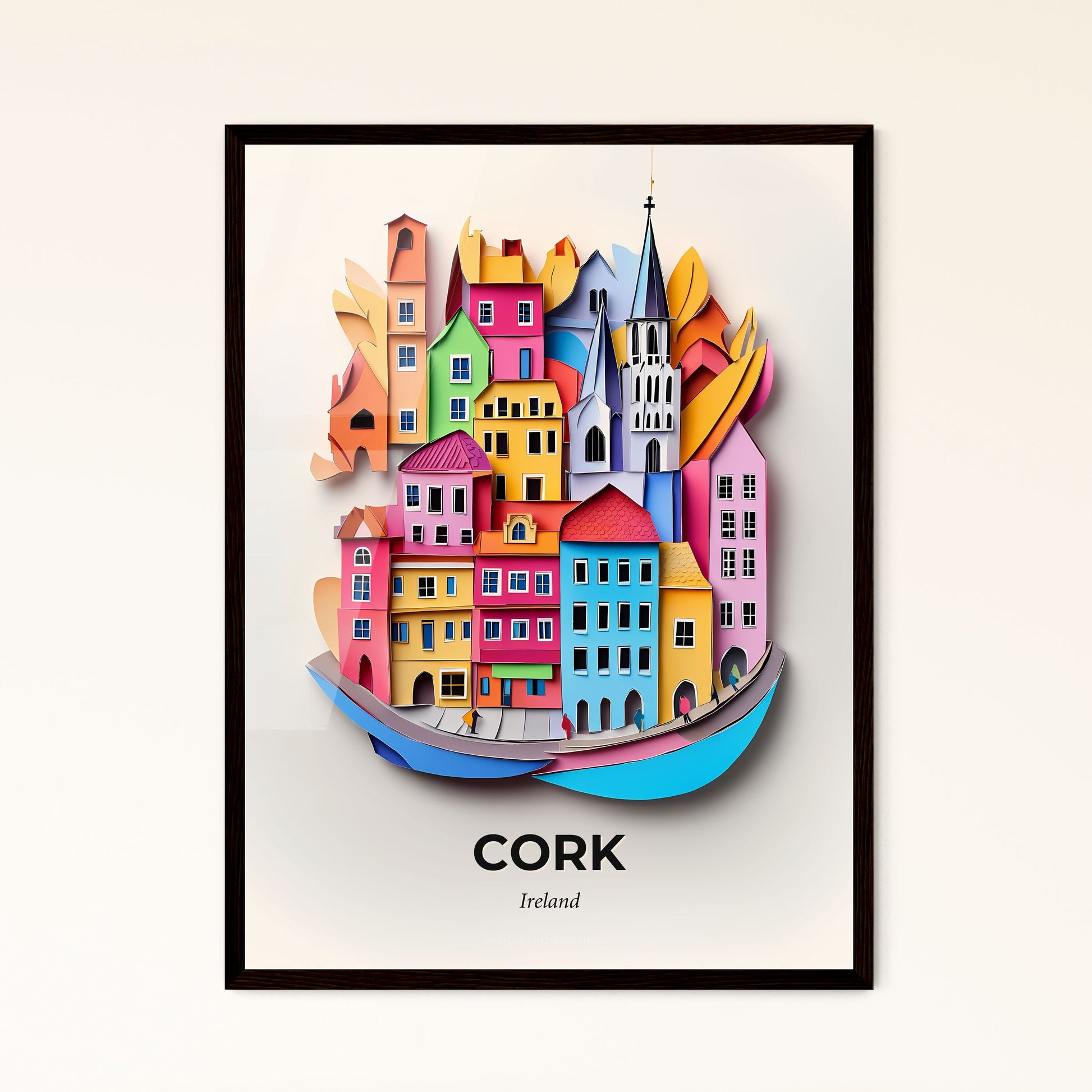 Vivid Cork, Ireland, Papercut Print