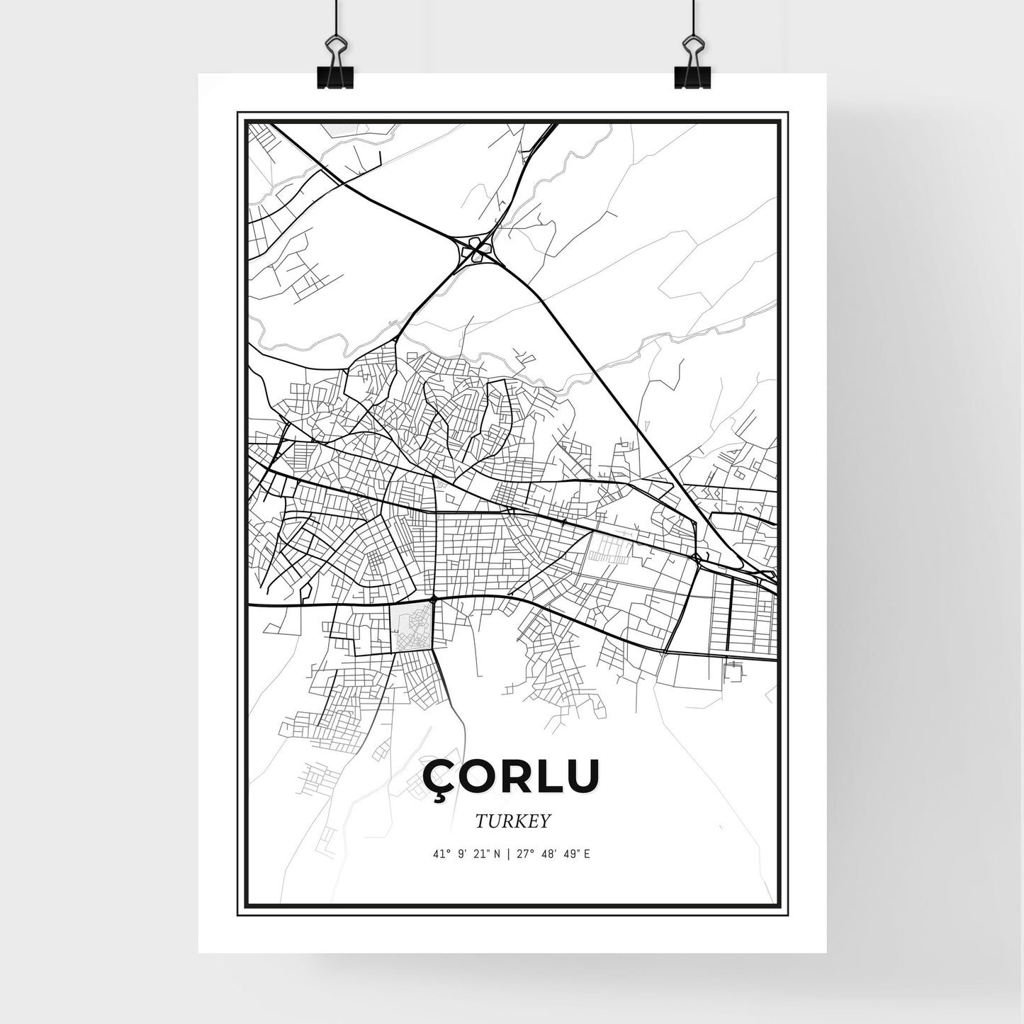 Çorlu Turkey - Premium City Map Poster