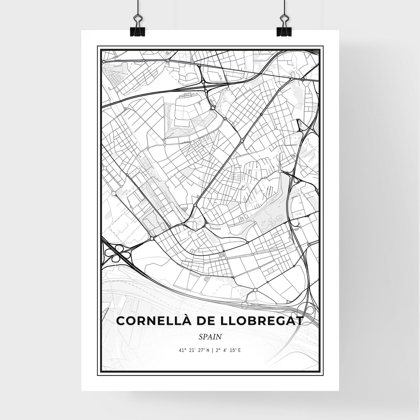 Cornellà de Llobregat Spain - Premium City Map Poster