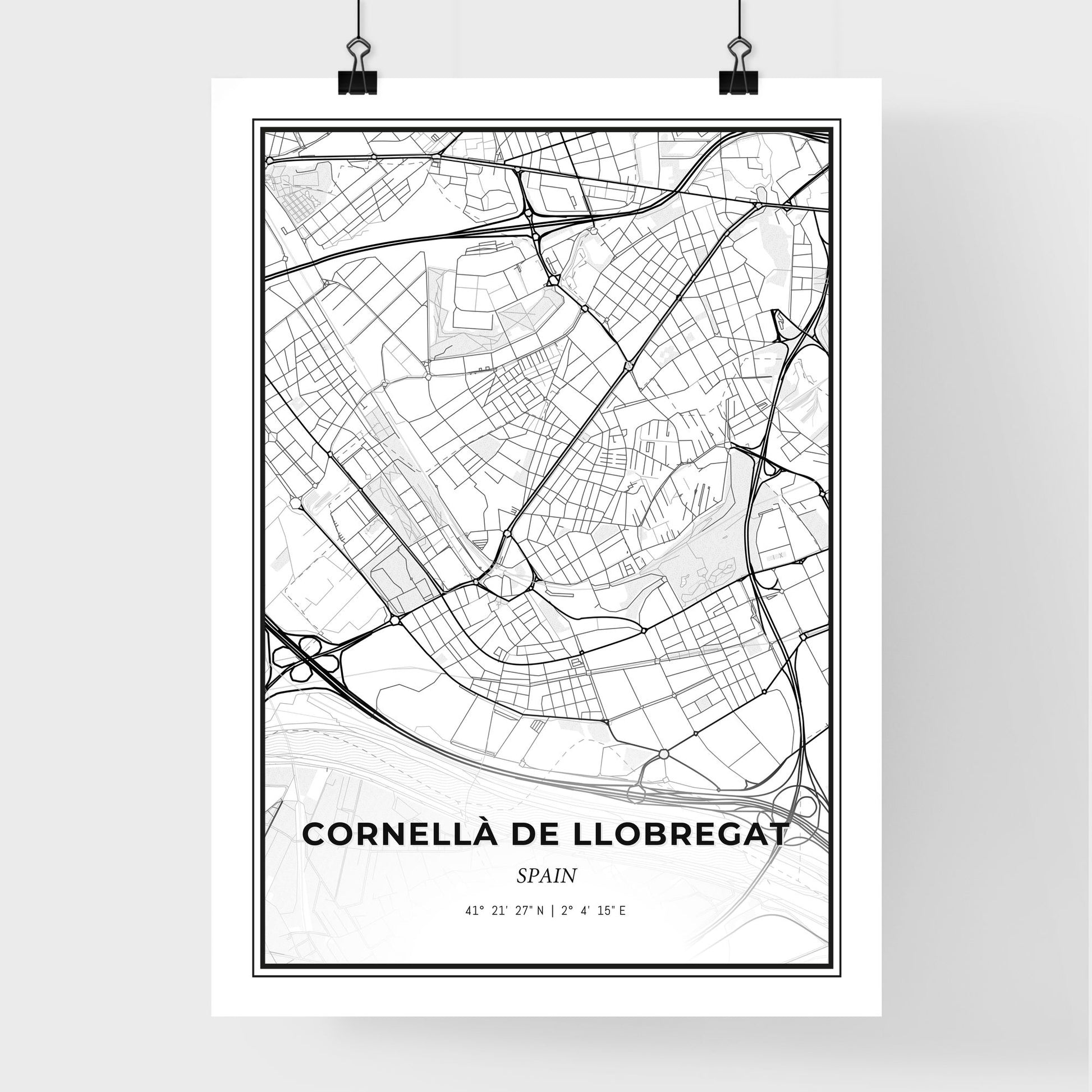 Cornellà de Llobregat Spain - Premium City Map Poster