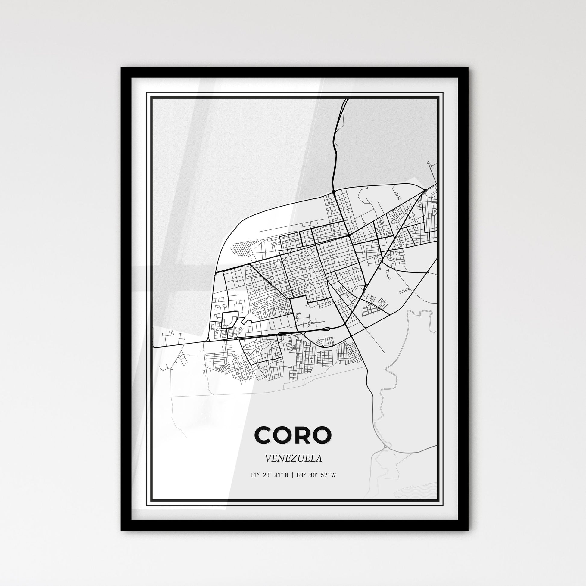 Coro Venezuela - Scandinavian Style City Map for Modern Home Decor