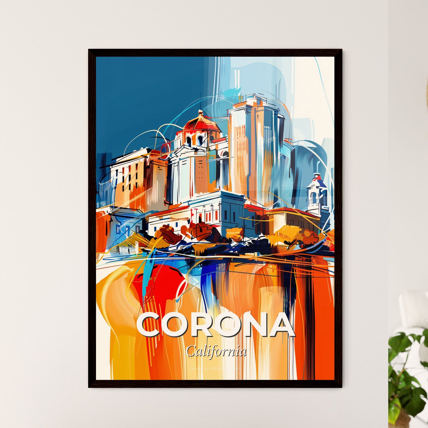 Vibrant Corona, California - A Painting Of A City