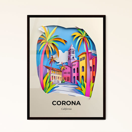 Vivid Corona, California, Papercut Print