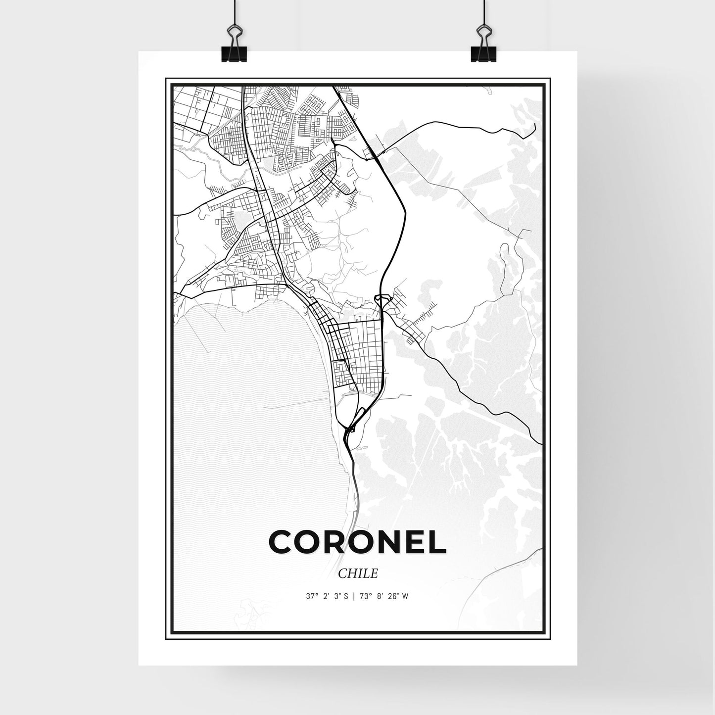 Coronel Chile - Premium City Map Poster