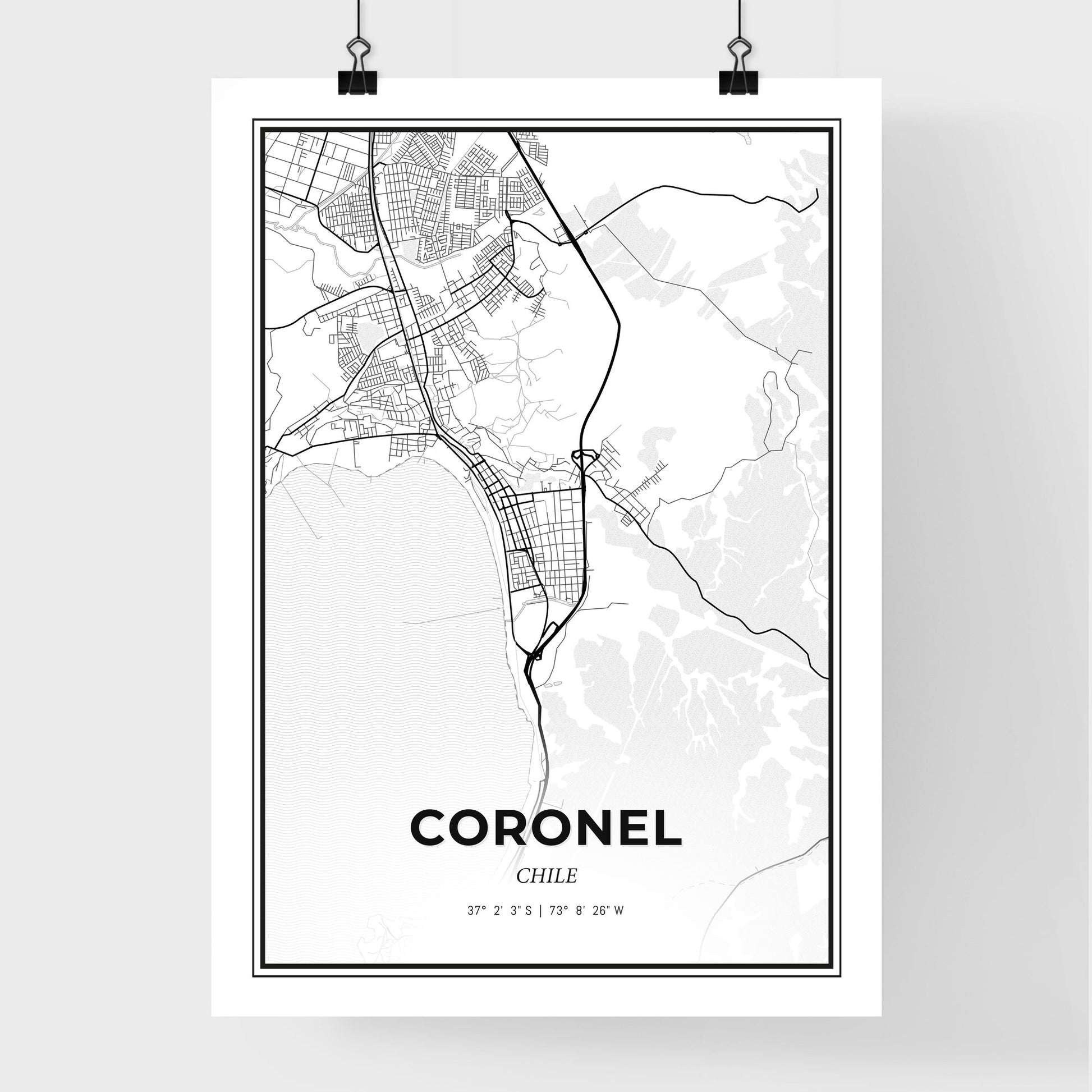 Coronel Chile - Premium City Map Poster