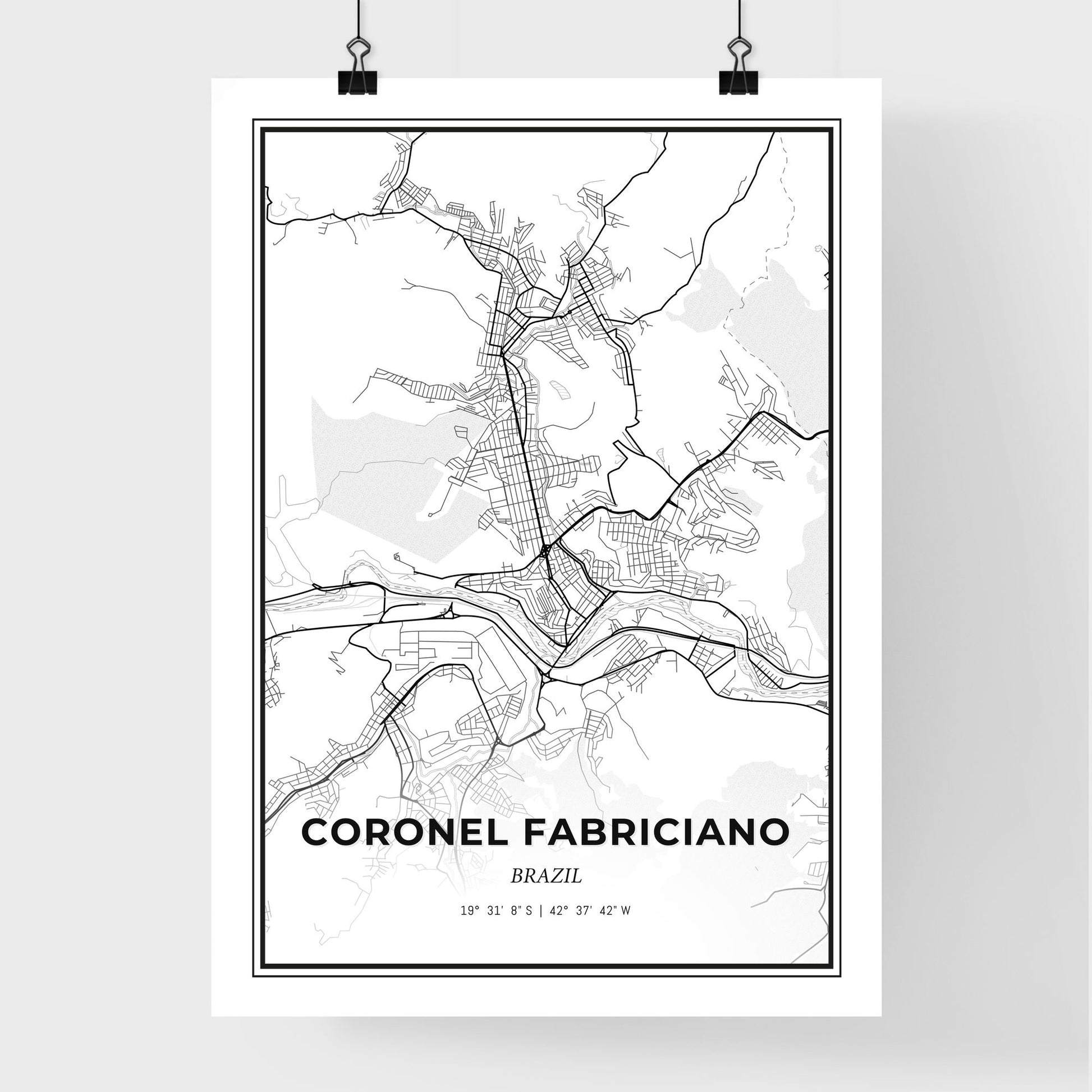 Coronel Fabriciano Brazil - Premium City Map Poster