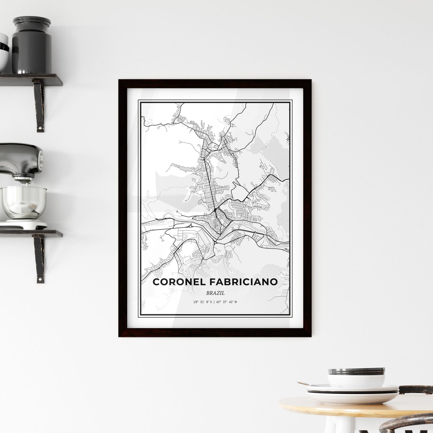 Coronel Fabriciano Brazil - Minimal City Map