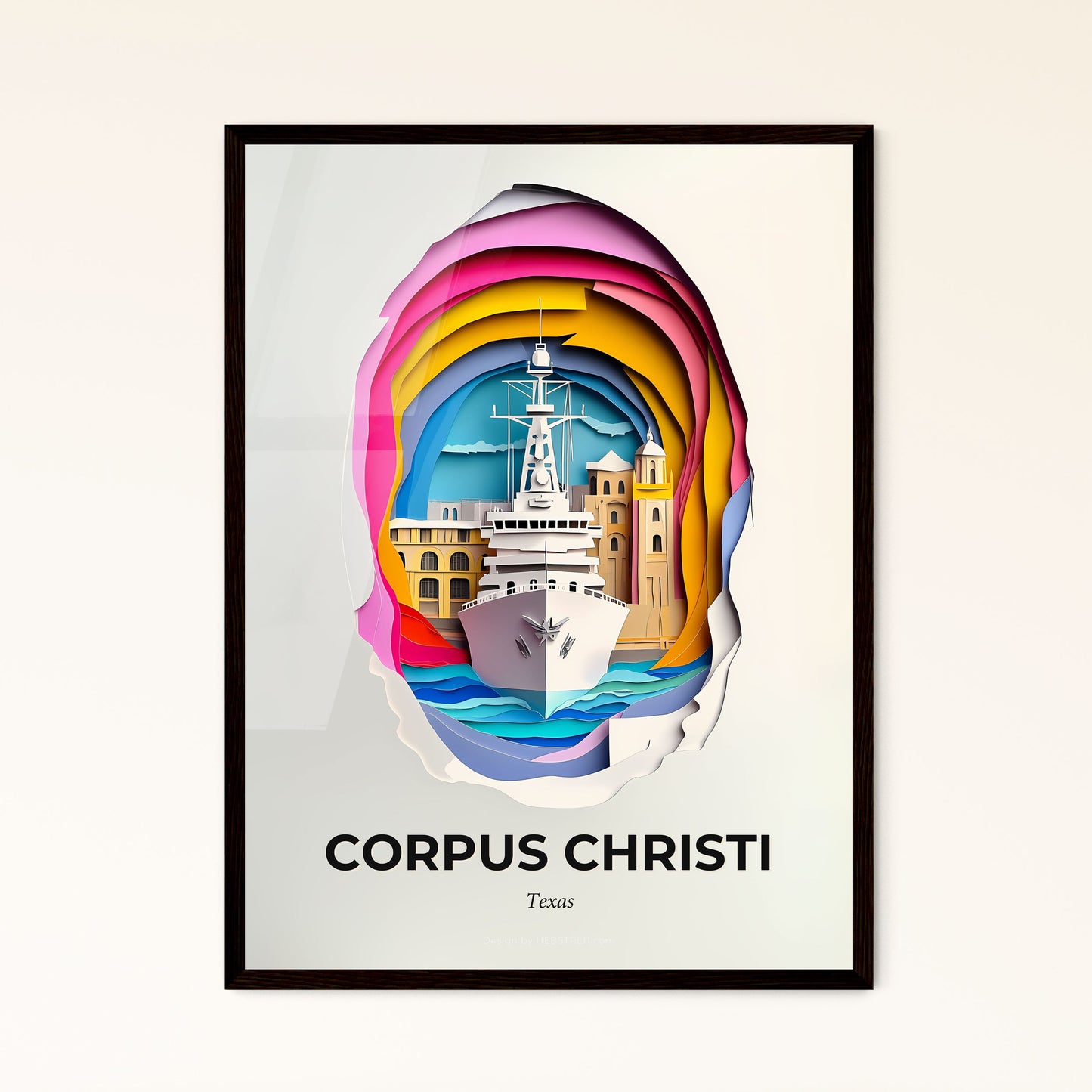 Vivid Corpus Christi, Texas, Papercut Print