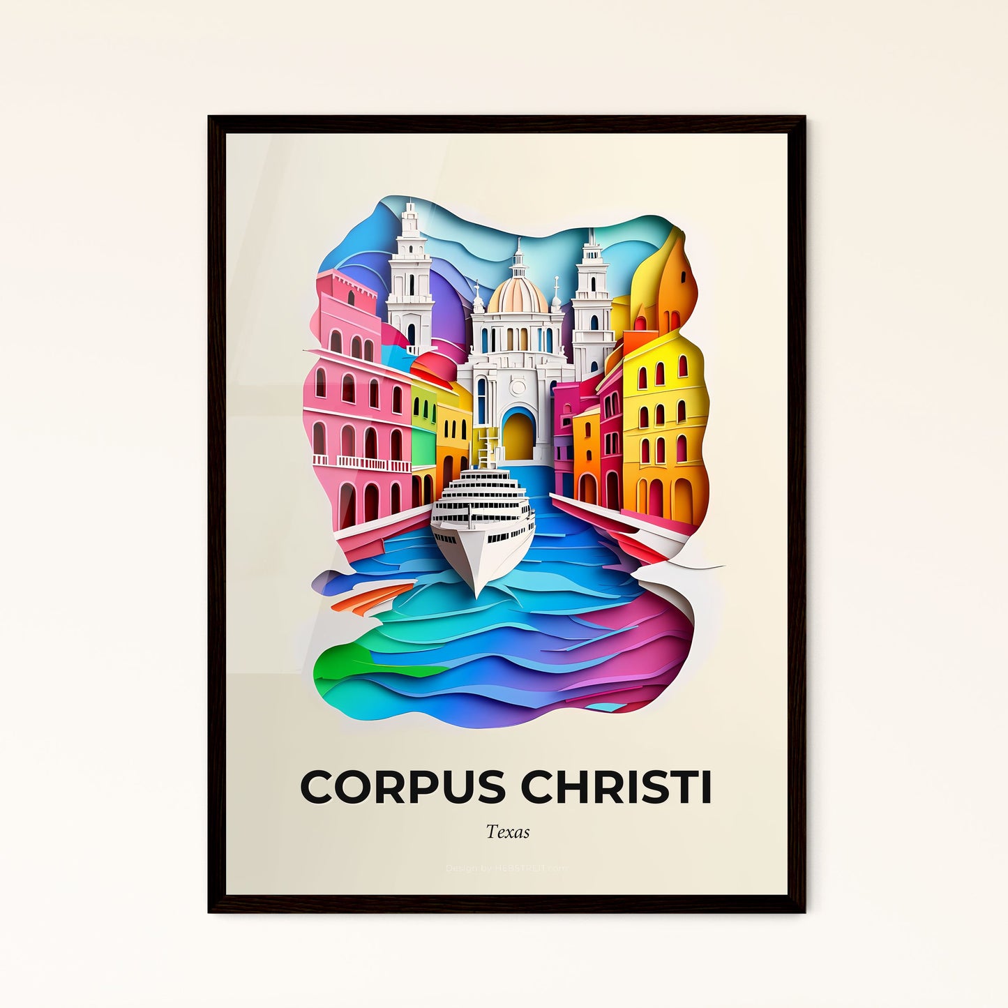 Vivid Corpus Christi, Texas, Papercut Print