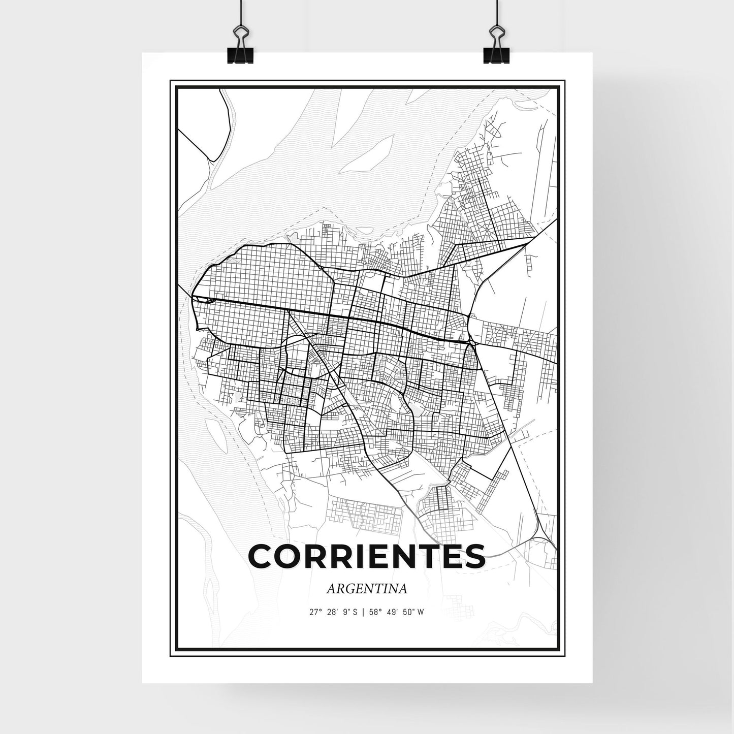 Corrientes Argentina - Premium City Map Poster