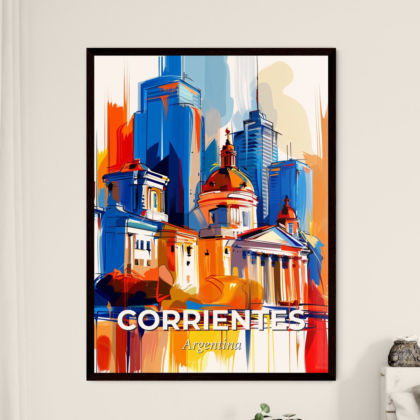 Vibrant Corrientes, Argentina - A Colorful Painting Of A Building