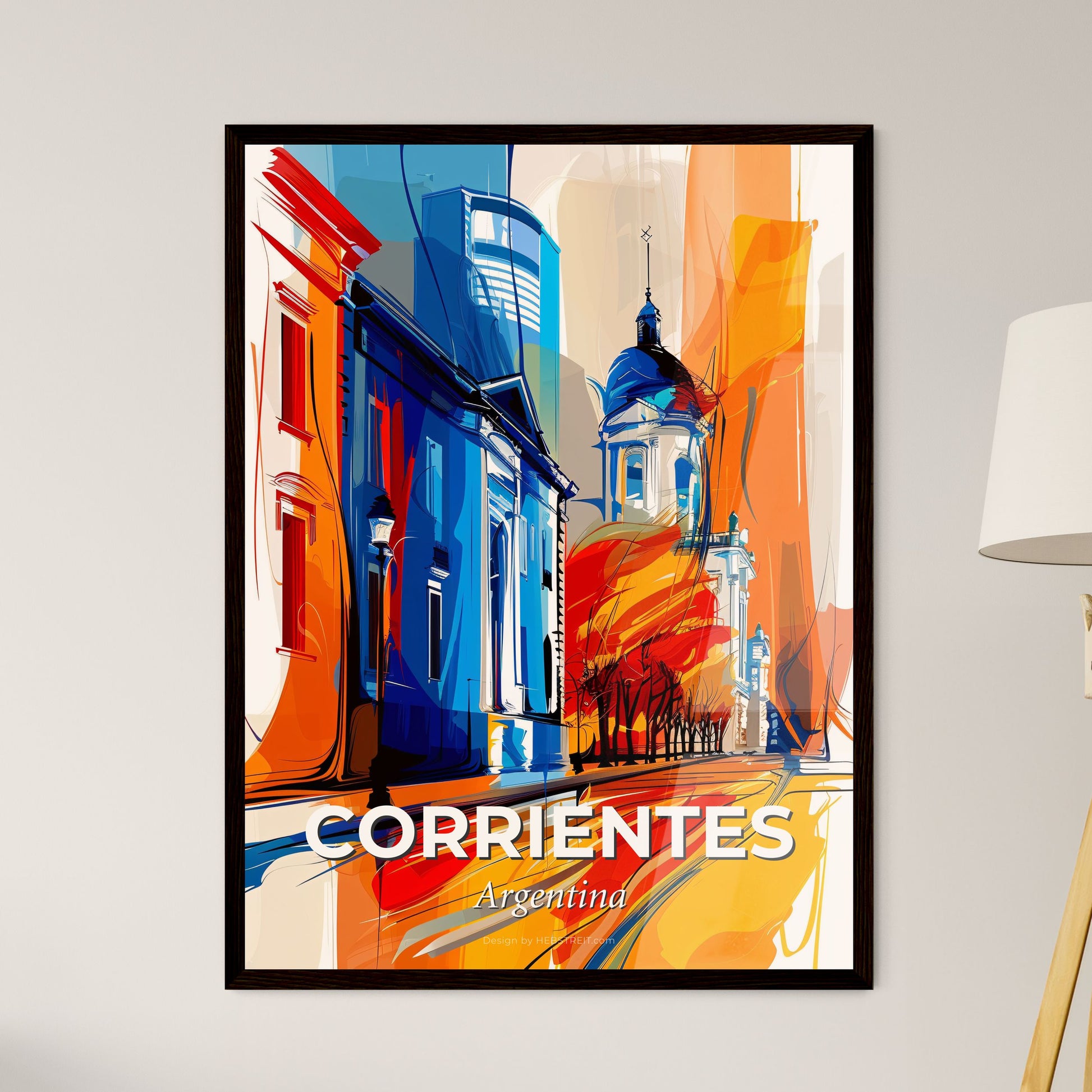 Vibrant Corrientes, Argentina - A Colorful Painting Of Buildings