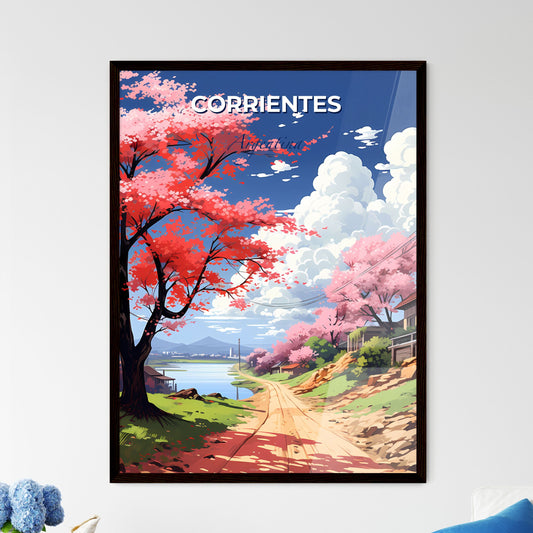 Vibrant Pink Jacaranda Trees in Corrientes Argentina Cityscape Canvas Painting Default Title