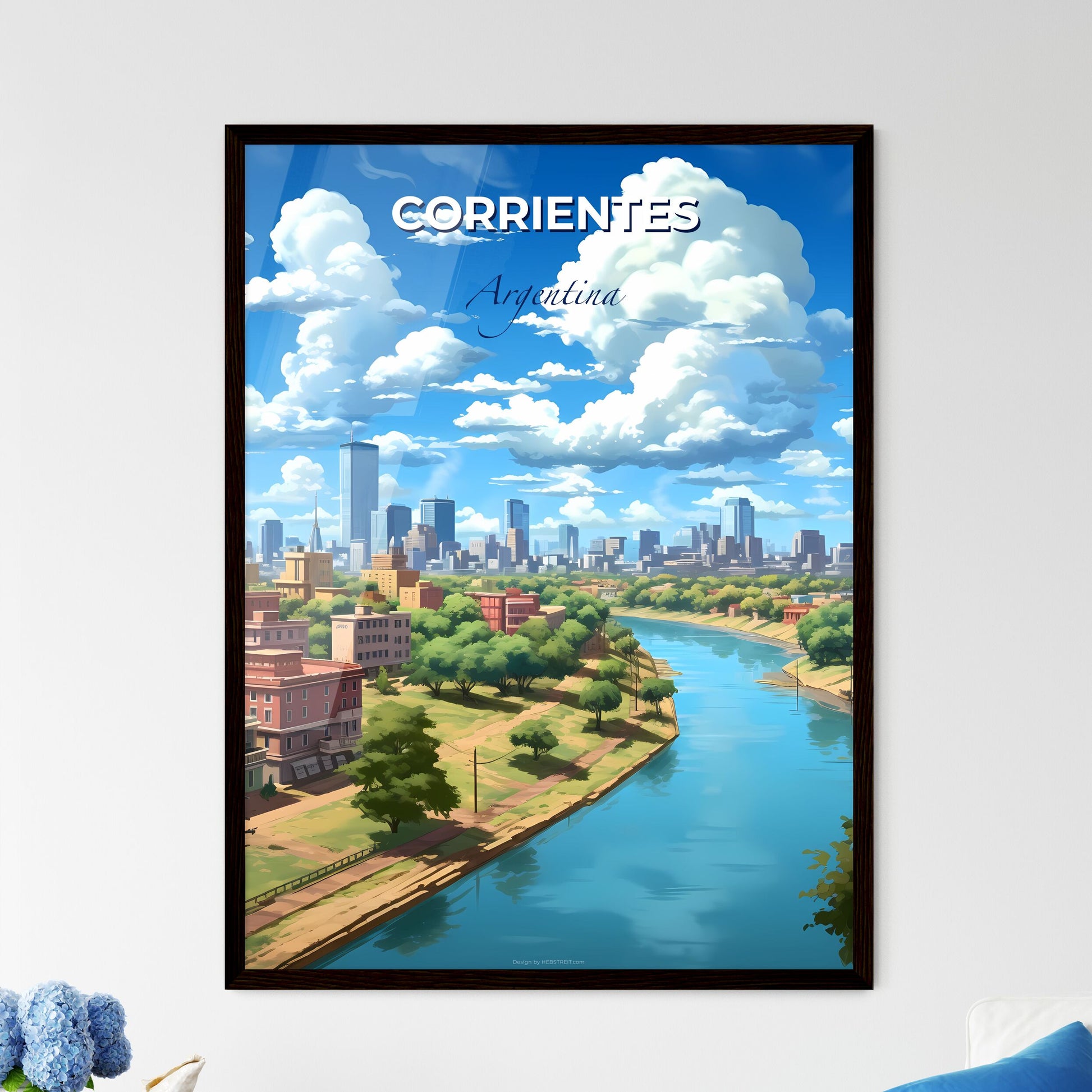 Vibrant Corrientes Argentina Cityscape Painting Featuring the Flowing Parana River Default Title