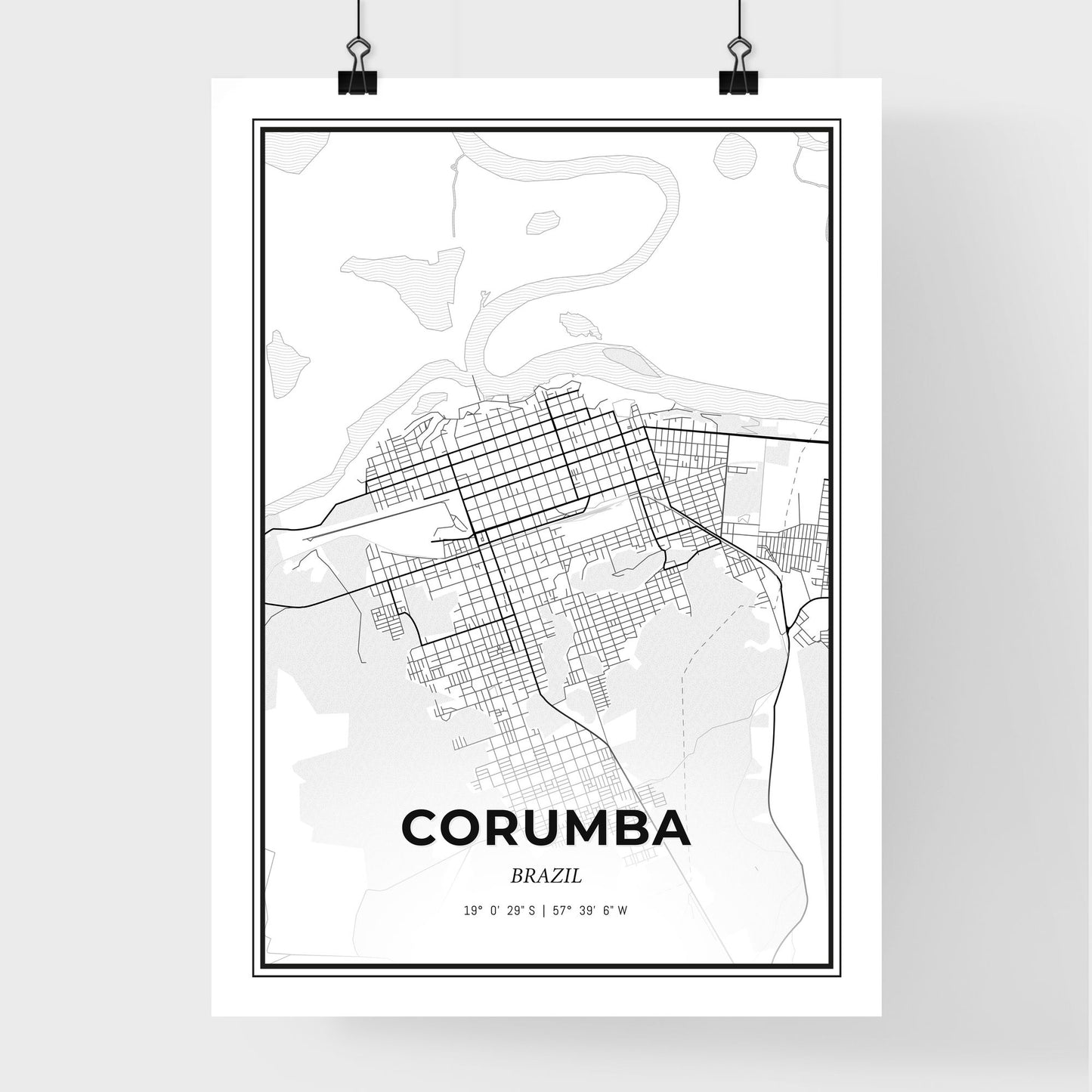 Corumba Brazil - Premium City Map Poster