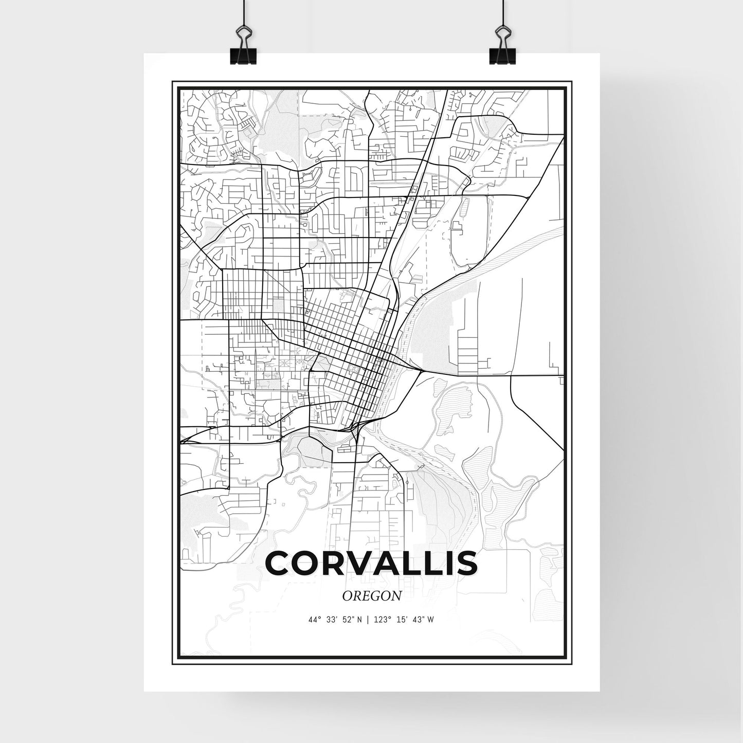 Corvallis Oregon - Premium City Map Poster