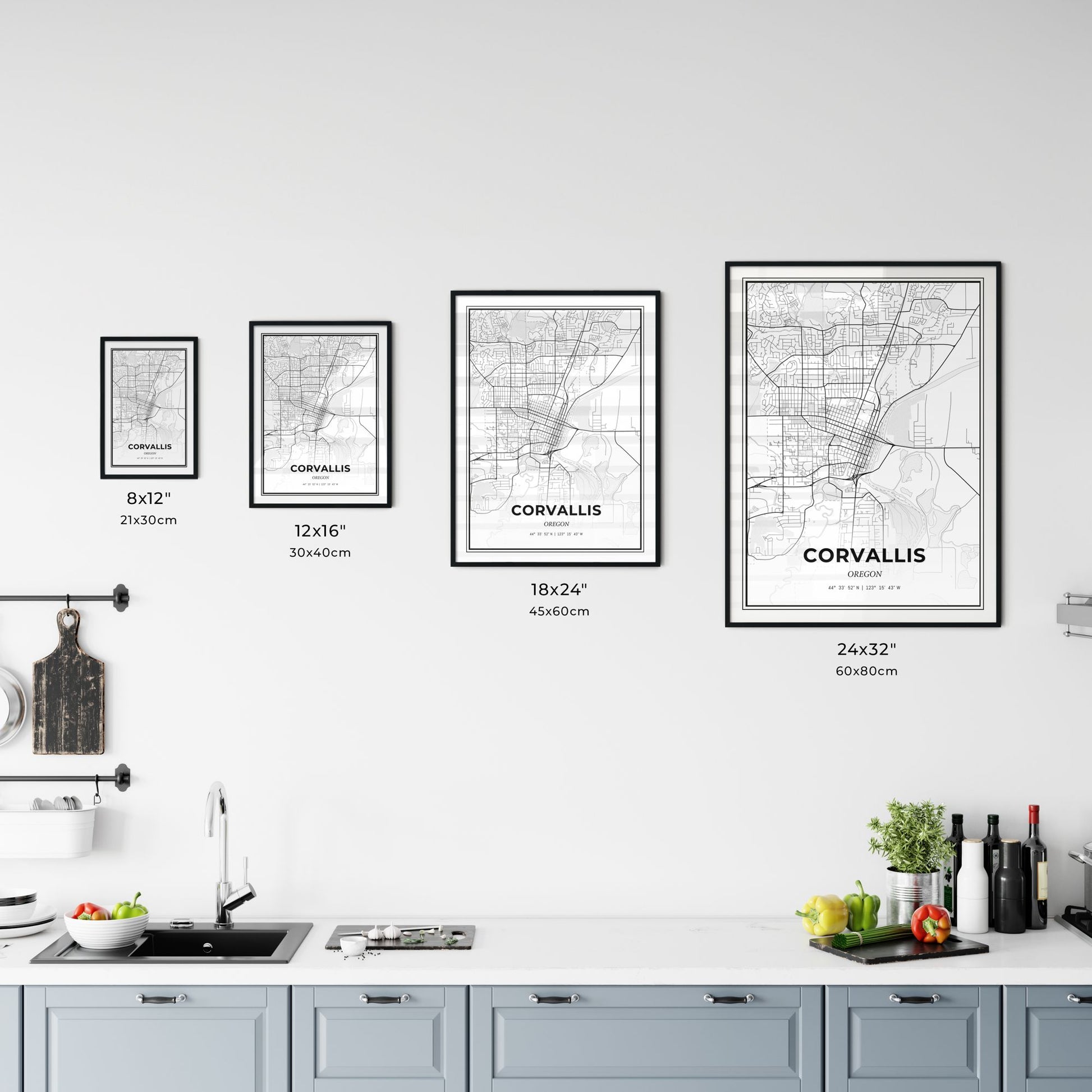 Corvallis Oregon - Customizable Modern City Map