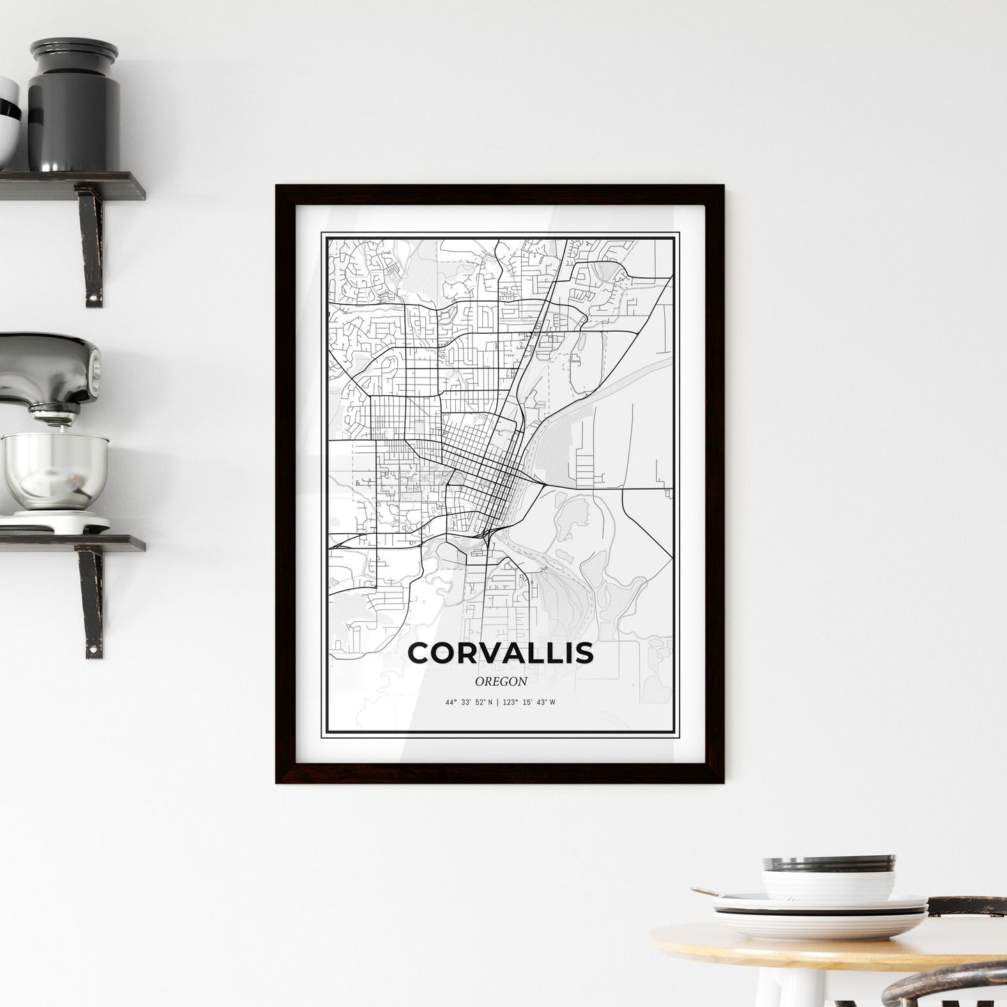 Corvallis Oregon - Minimal City Map