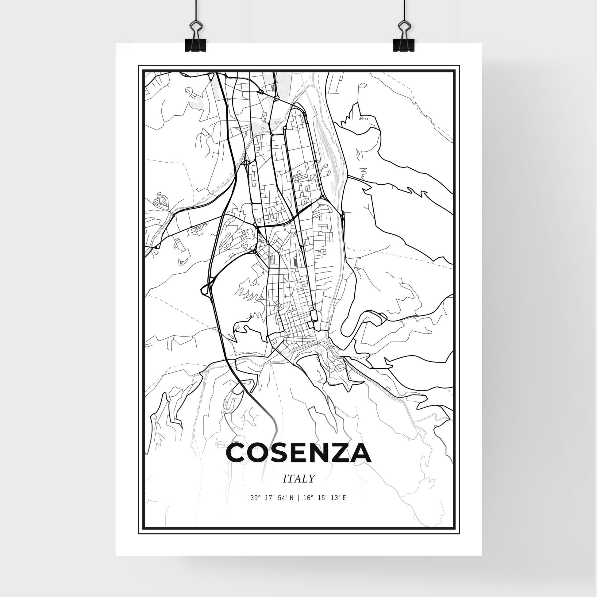 Cosenza Italy - Premium City Map Poster