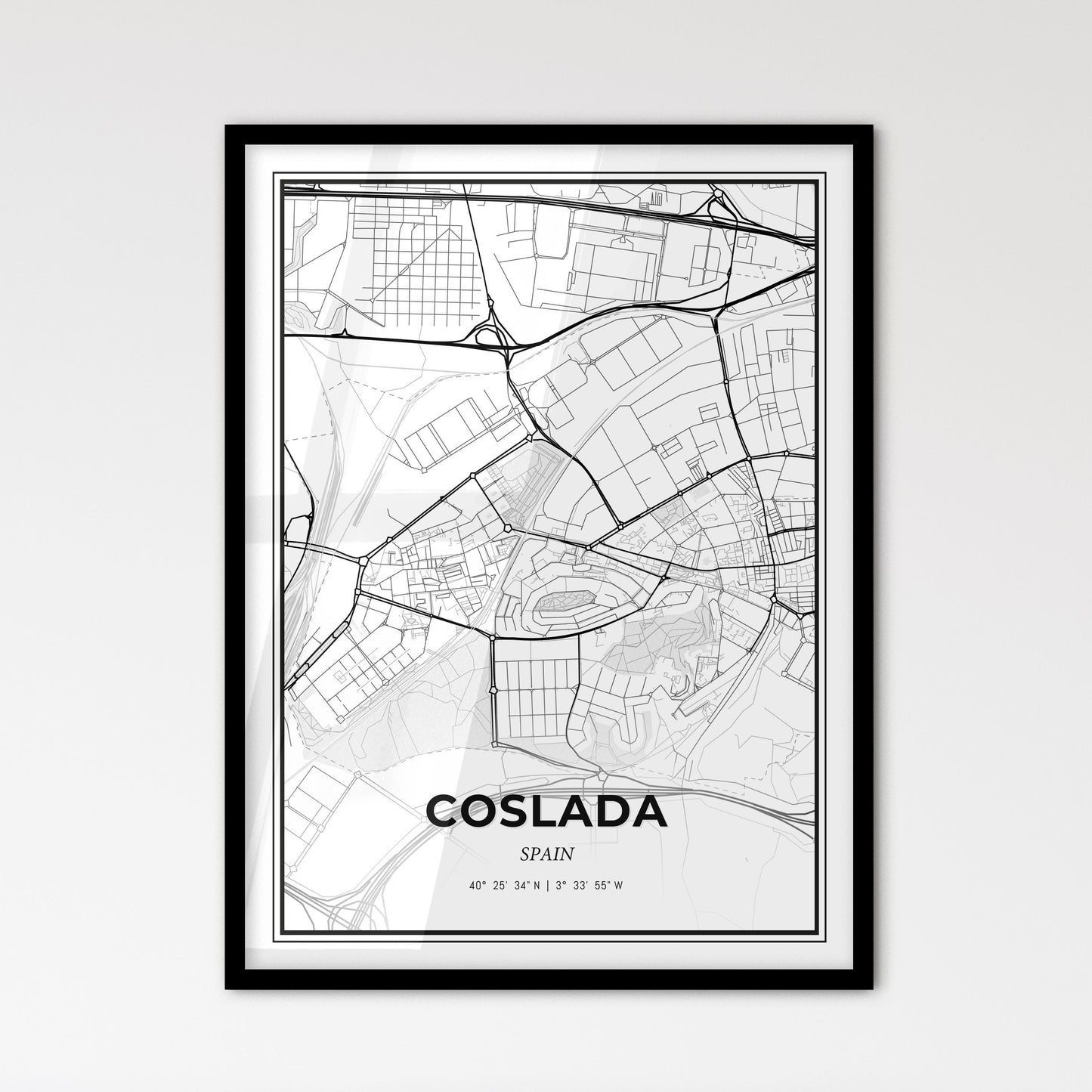 Coslada Spain - Scandinavian Style City Map for Modern Home Decor