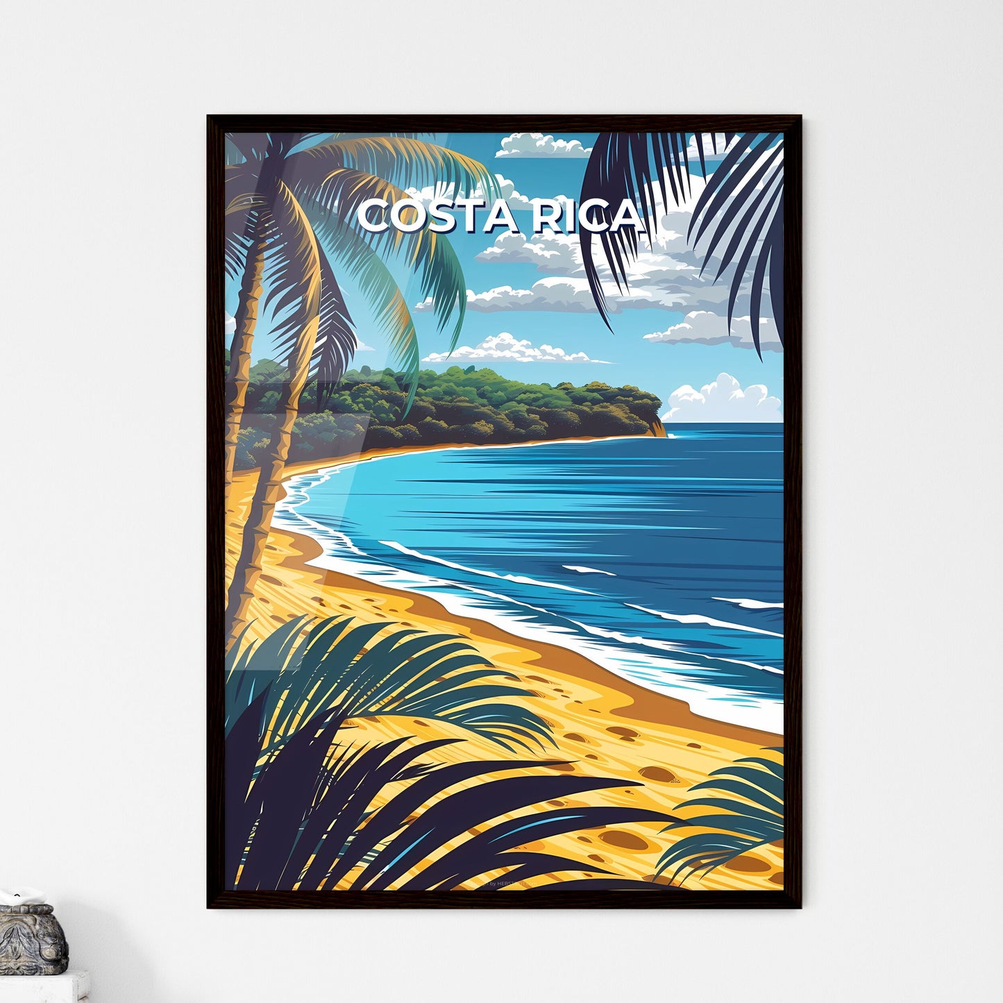 Abstract Beach Painting - Framed Art Print