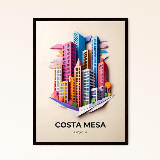 Vivid Costa Mesa, California - a paper cut of a city with buildings