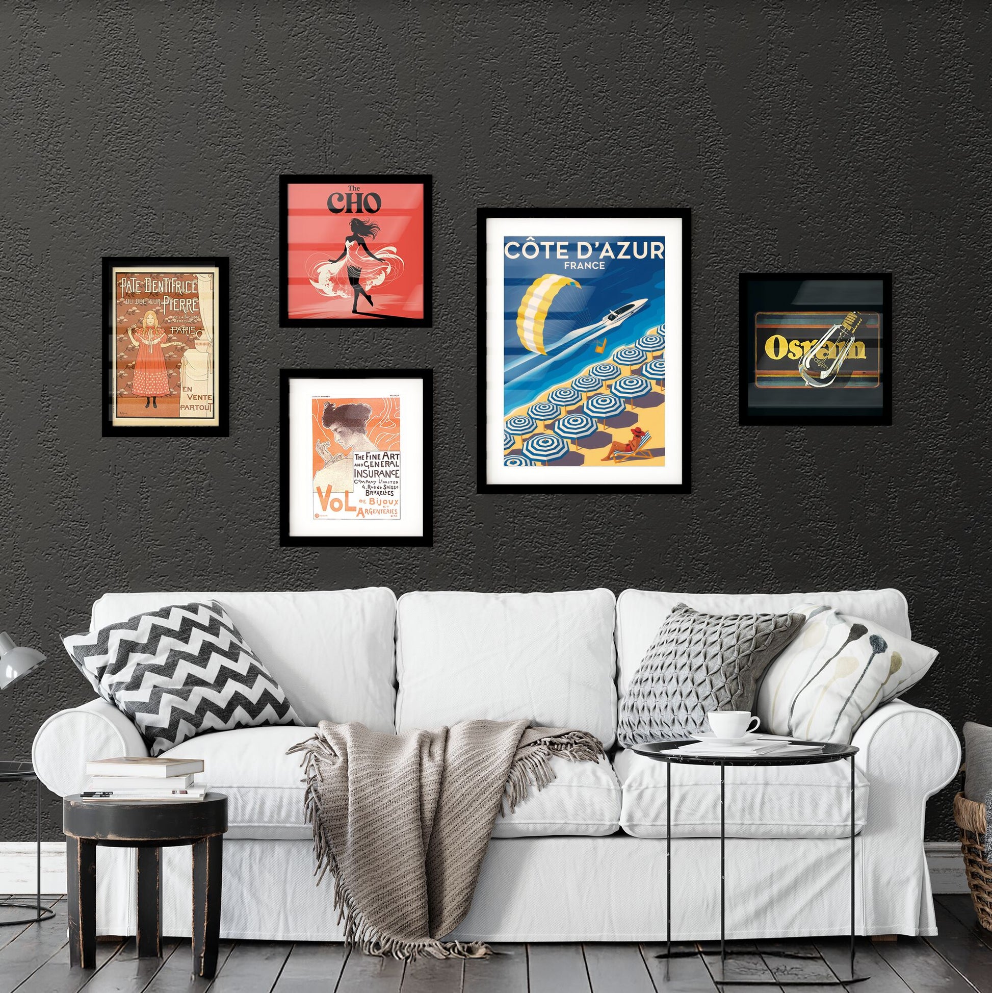 “Côte d'Azur, France: A Vibrant Beach Scene with Parasailing and Colorful Umbrellas” Collection