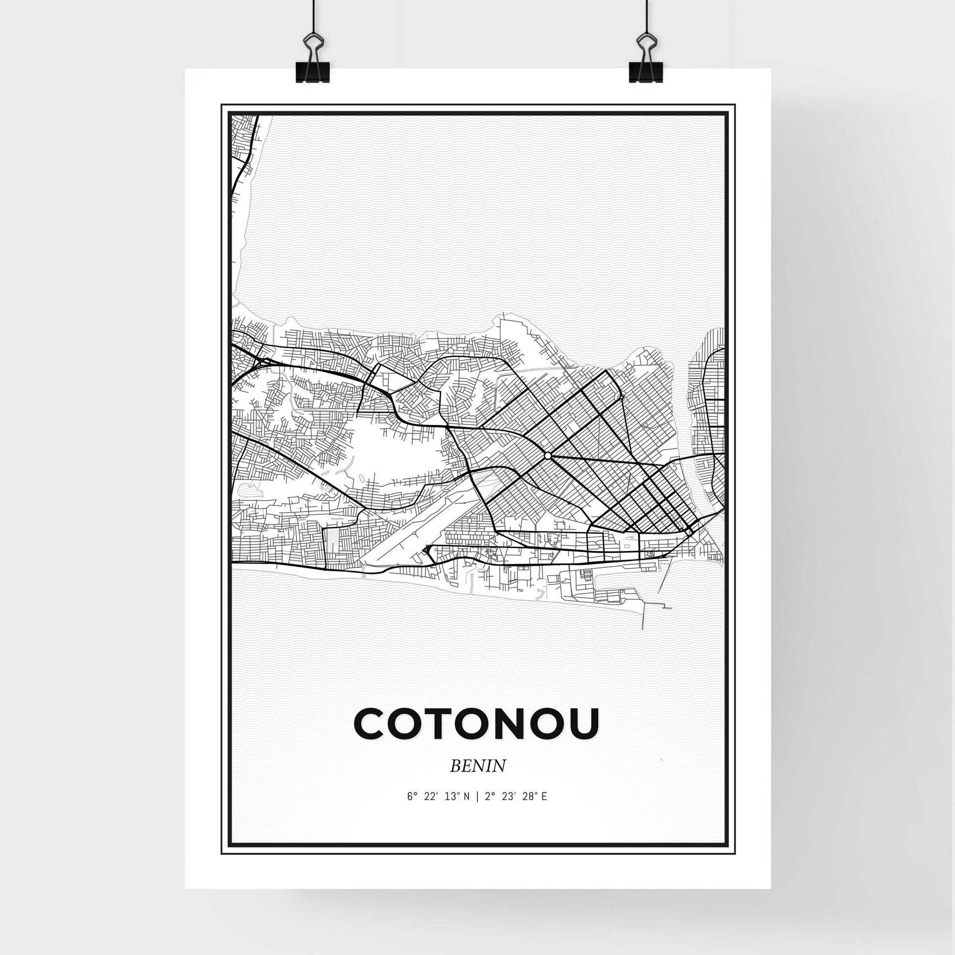 Cotonou Benin - Premium City Map Poster