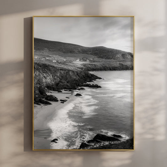 Coumeenoole Beach Black & White Print – Dingle Peninsula Ireland Art