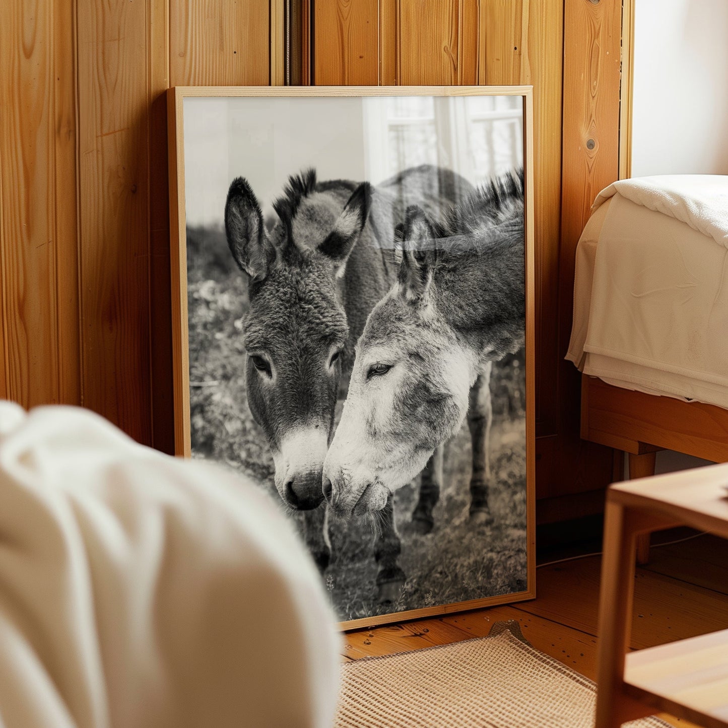 Irish Donkeys – Black and White Animal Photography Wall Art Print