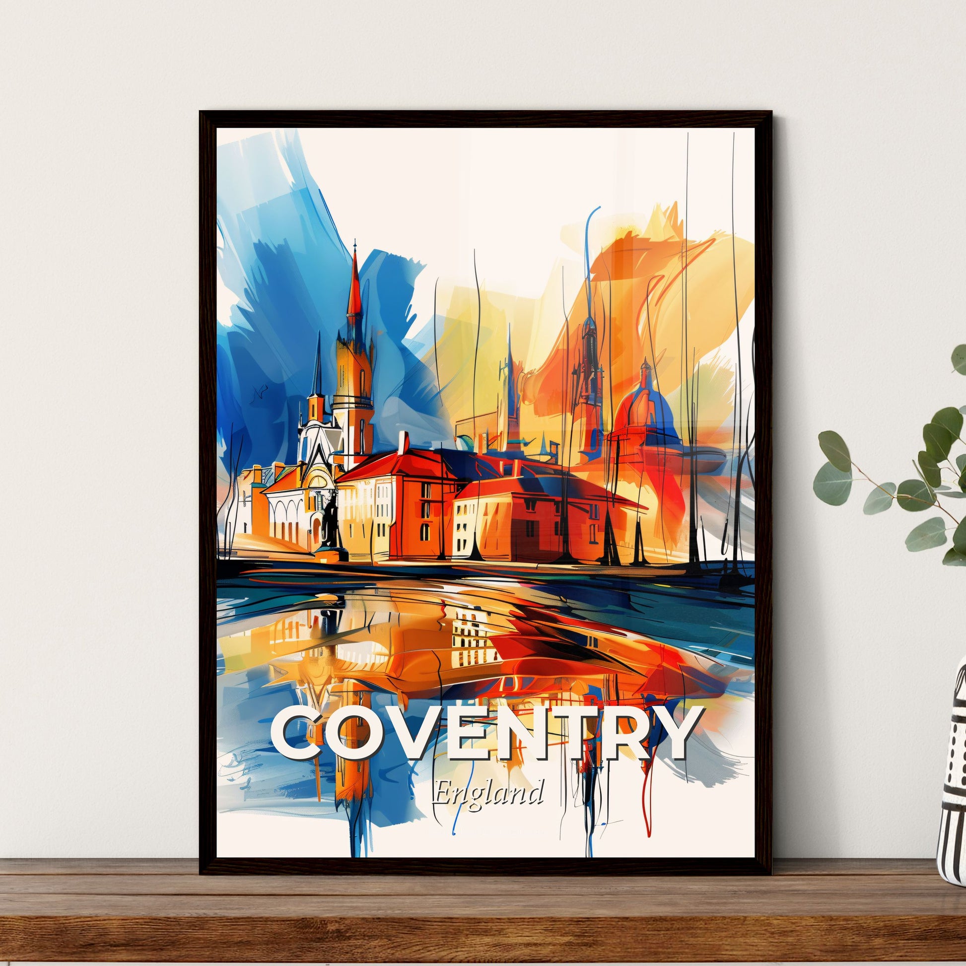 Vibrant Coventry, England - A Painting Of A City