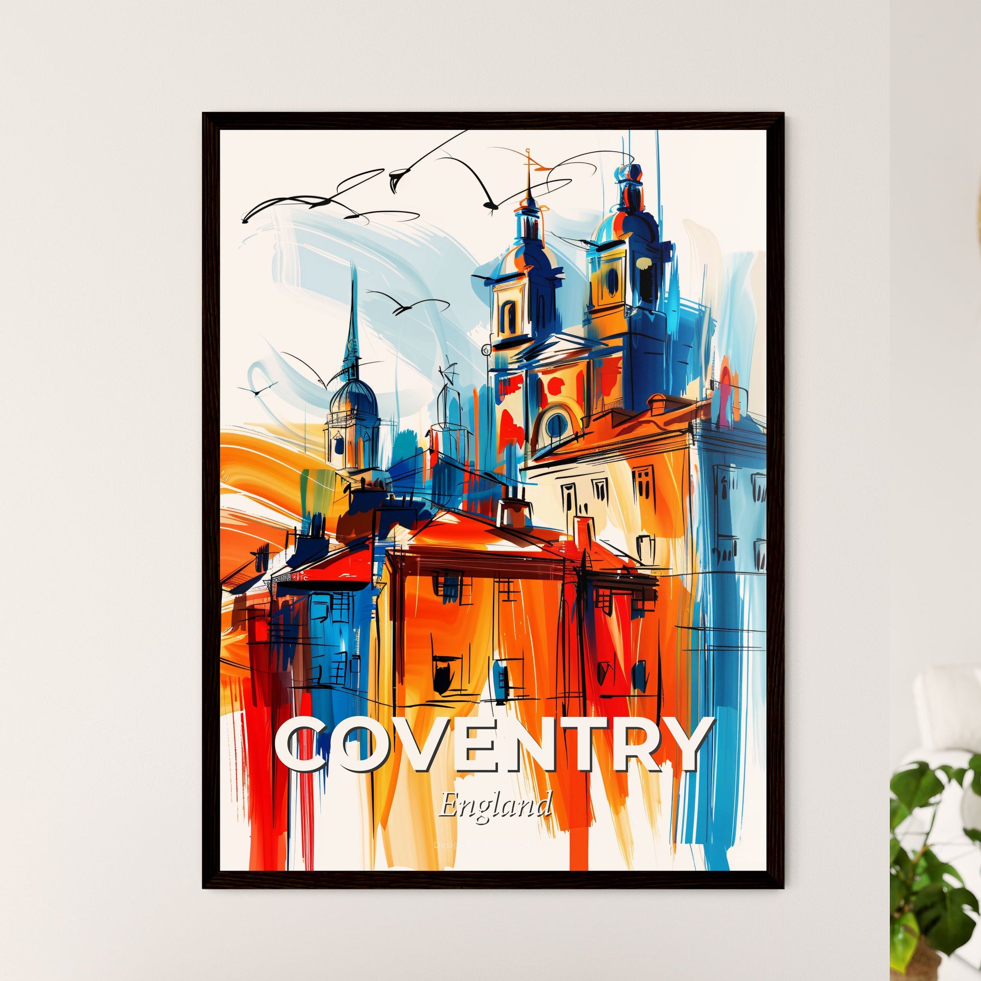 Vibrant Coventry, England - A Painting Of A Building