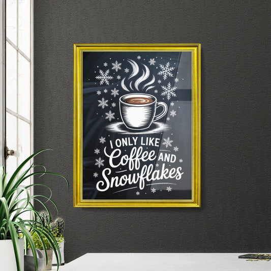 Cozy Winter Vibes: Celebrating Coffee and Snowflakes in a Whimsical Design