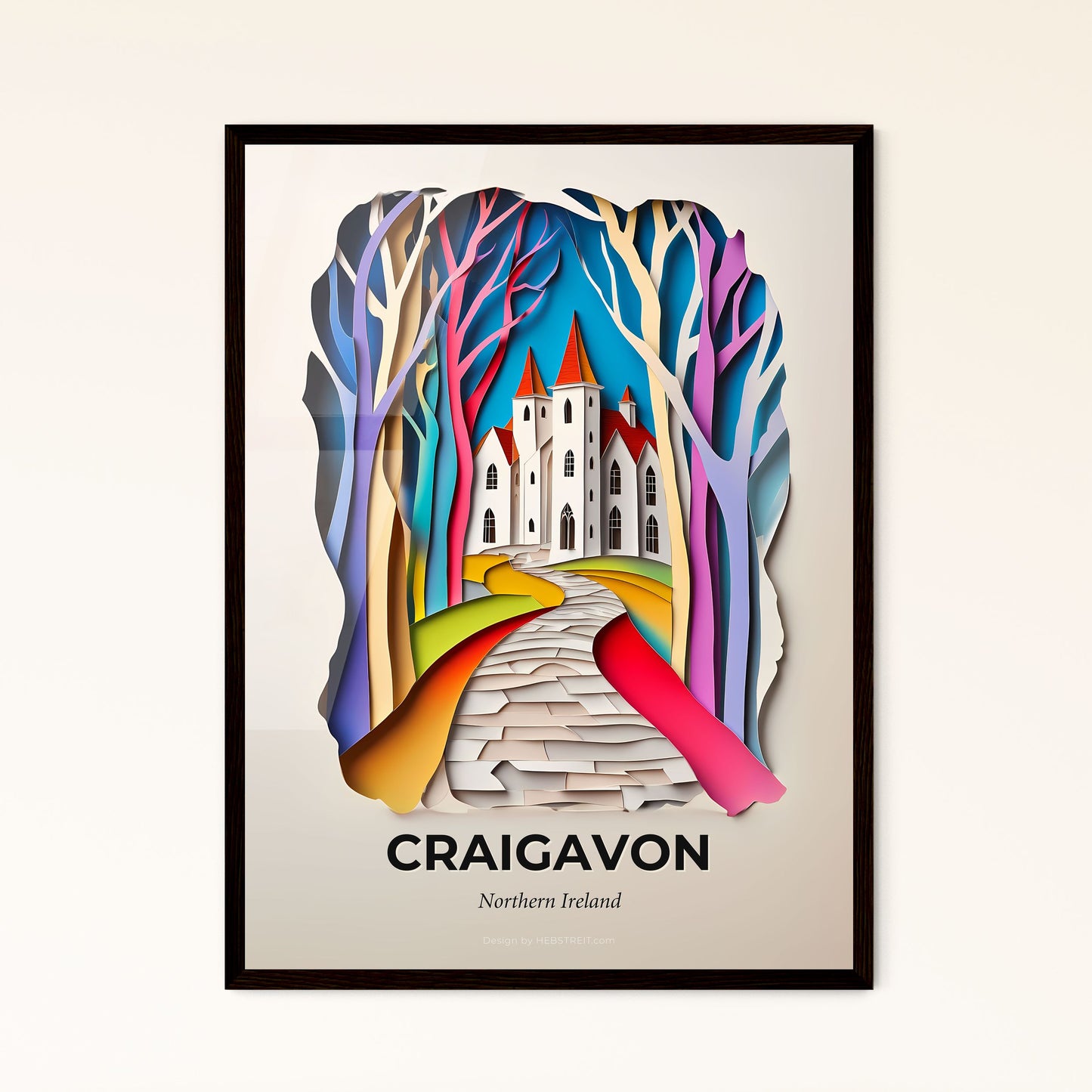 Vivid Craigavon, Northern Ireland - a paper cut of a castle in a forest