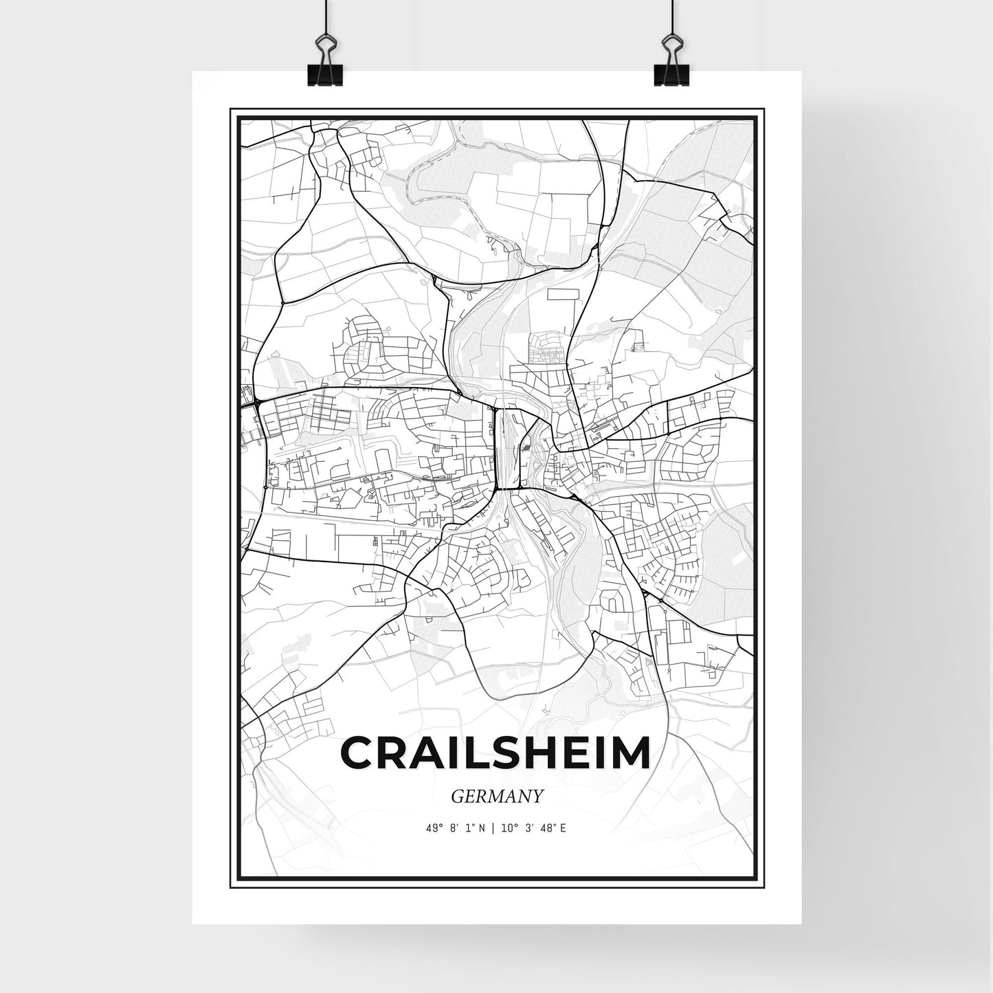 Crailsheim Germany - Premium City Map Poster