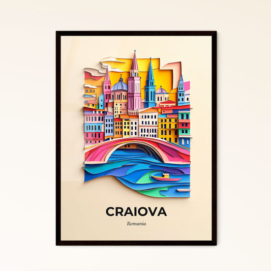 Vivid Craiova, Romania - a paper cut of a city with a bridge