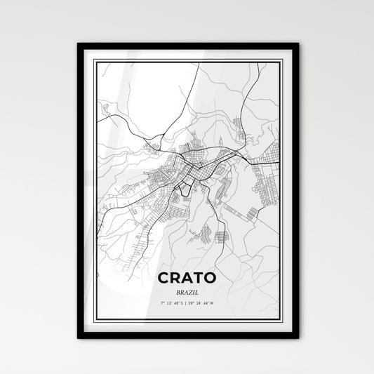 Crato Brazil - Scandinavian Style City Map for Modern Home Decor