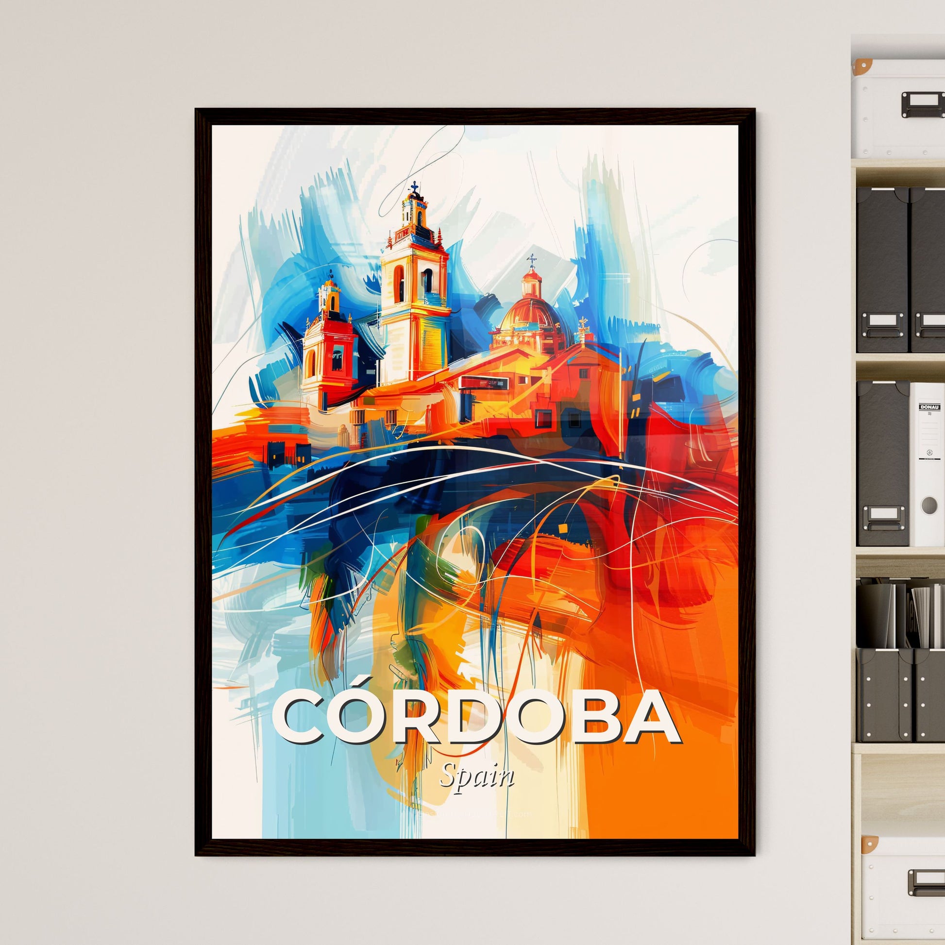 Vibrant Córdoba, Spain - A Colorful Painting Of A Building